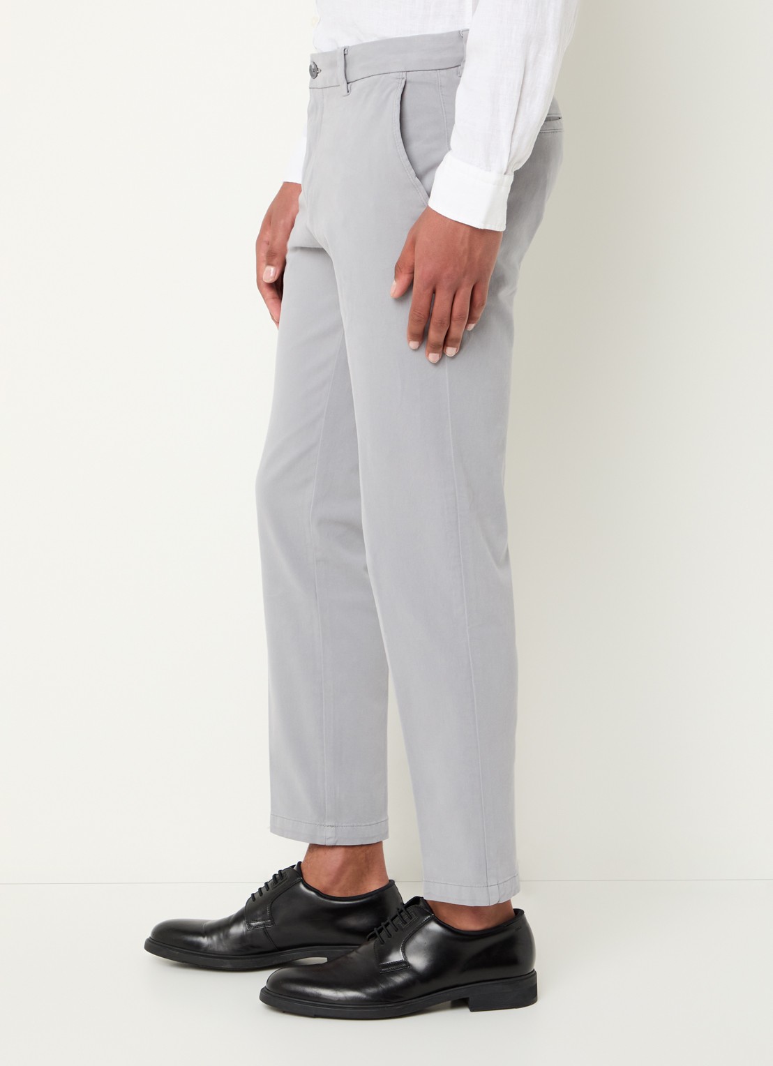 BOSS Straight fit chino met stretch - detail 4 open grey-070 / grijs