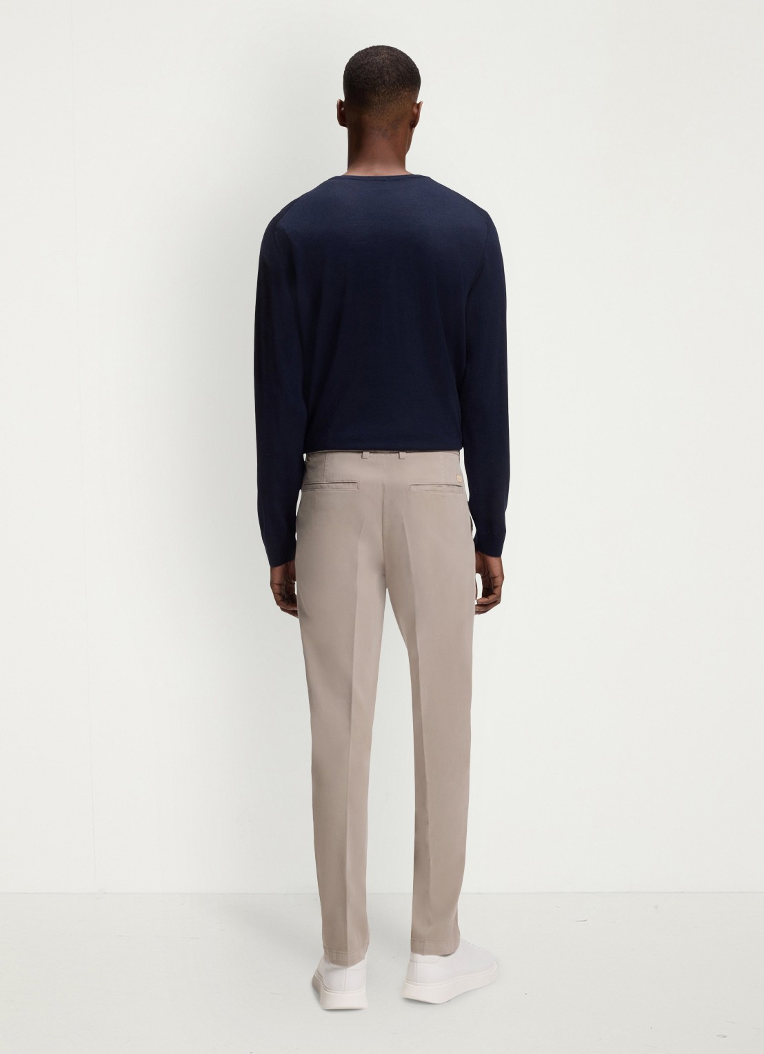 BOSS Straight fit chino met stretch - achterkant beige
