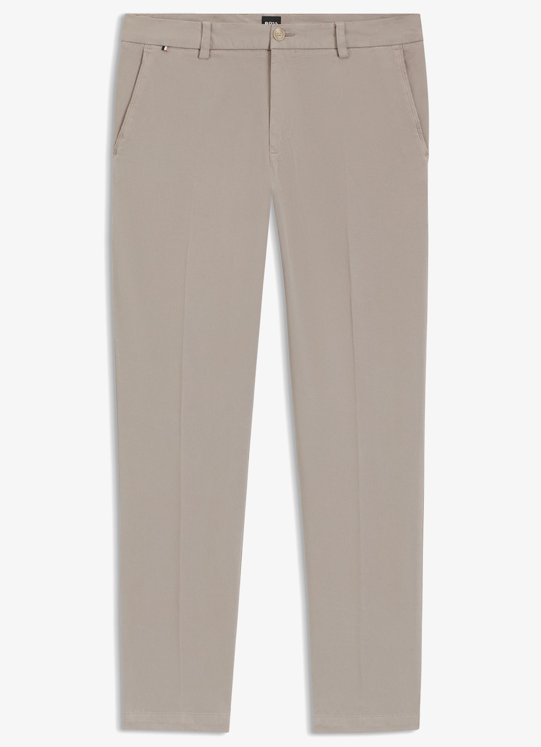 BOSS Straight fit chino met stretch - voorkant 3 beige