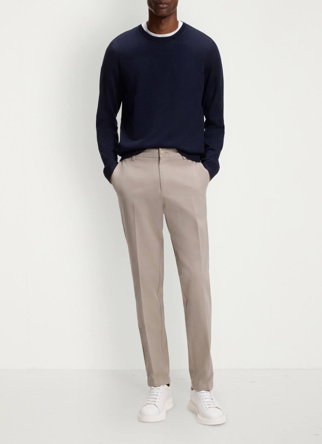 BOSS Straight fit chino met stretch - voorkant 4 beige