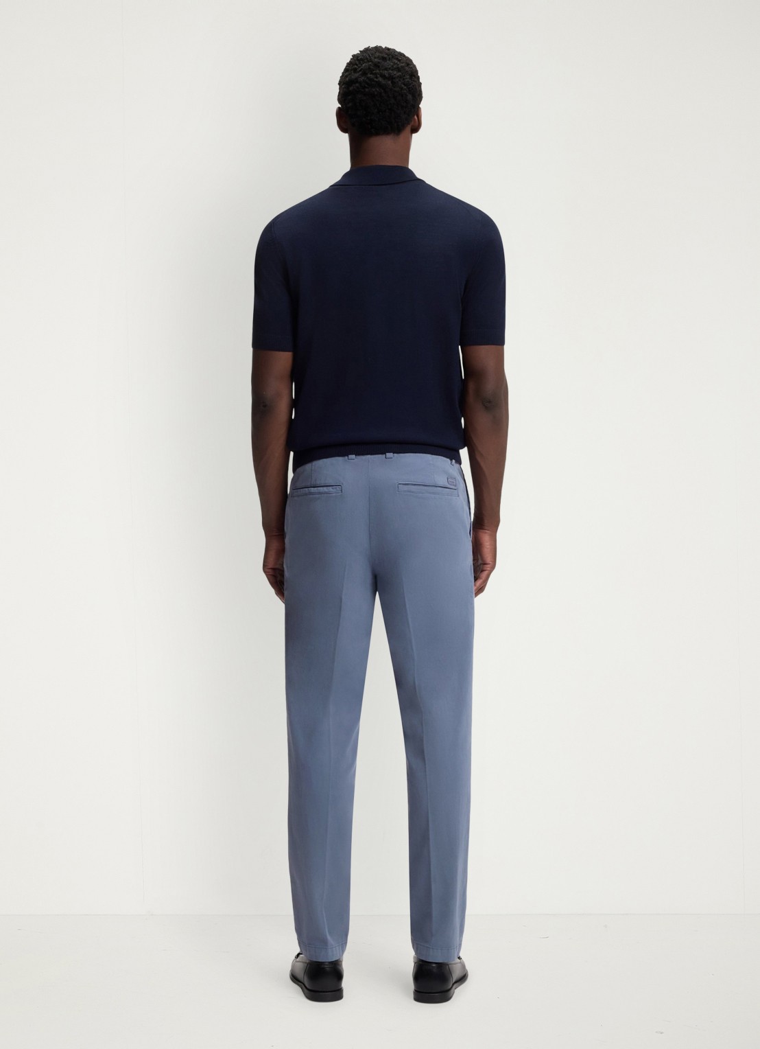 BOSS Straight fit chino met stretch - achterkant 3 open blue-466 / blauw