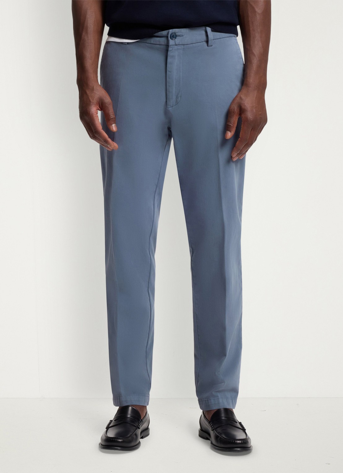 BOSS Straight fit chino met stretch - detail 4 open blue-466 / blauw
