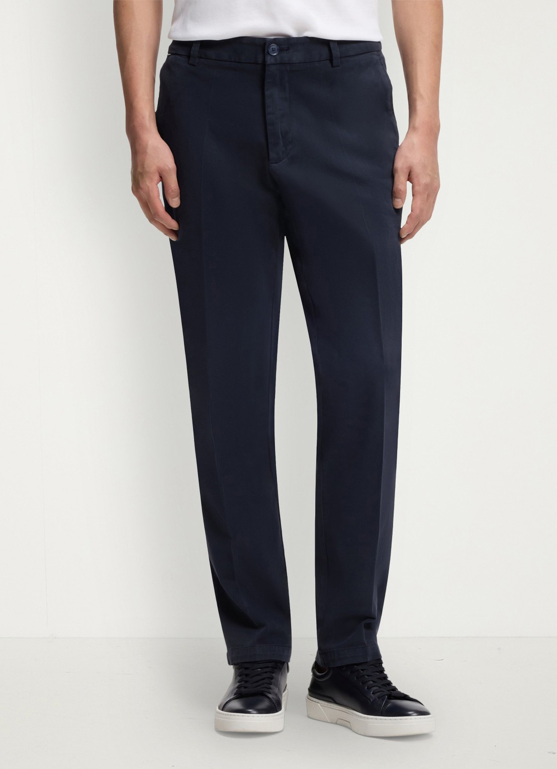 BOSS Straight fit chino met stretch - detail dark blue-404 / blauw