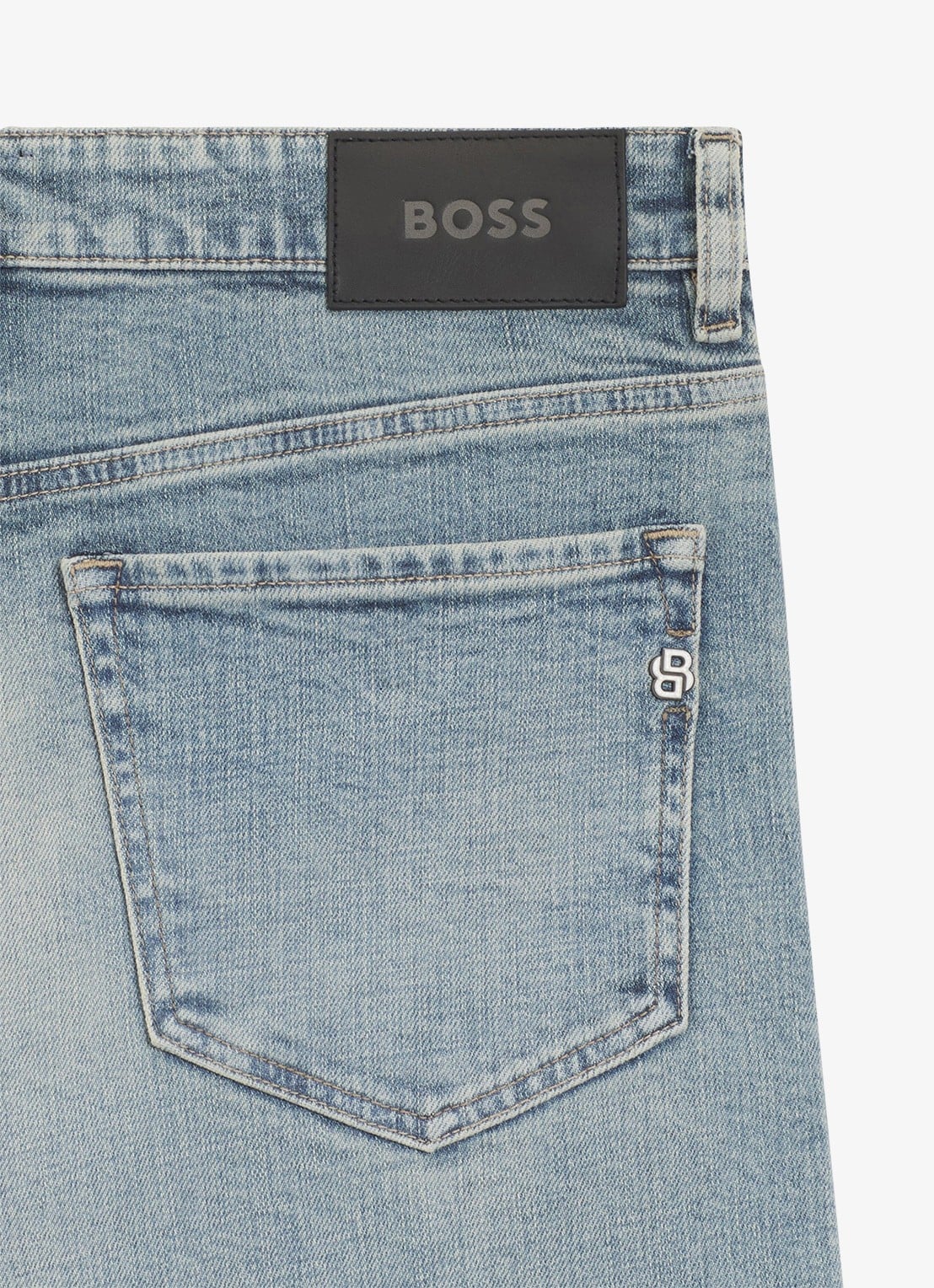 BOSS Straight fit jeans met lichte wassing - detail 6 indigo
