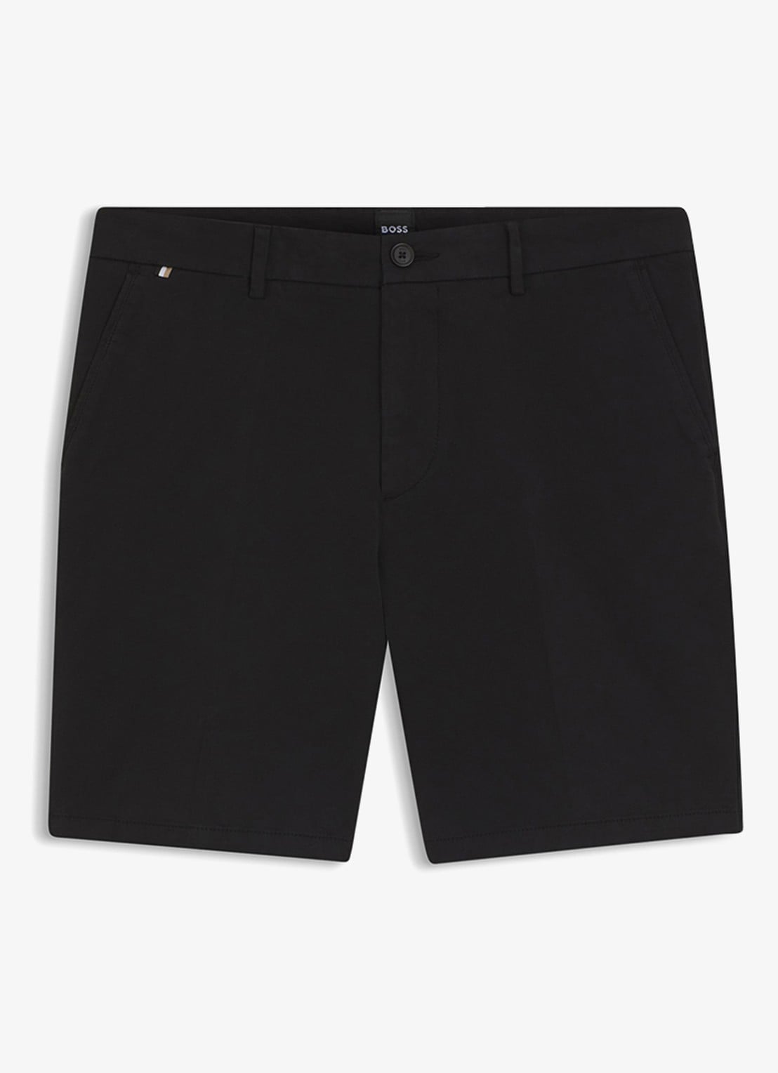 BOSS Straight fit korte broek met steekzakken - voorkant 2 zwart