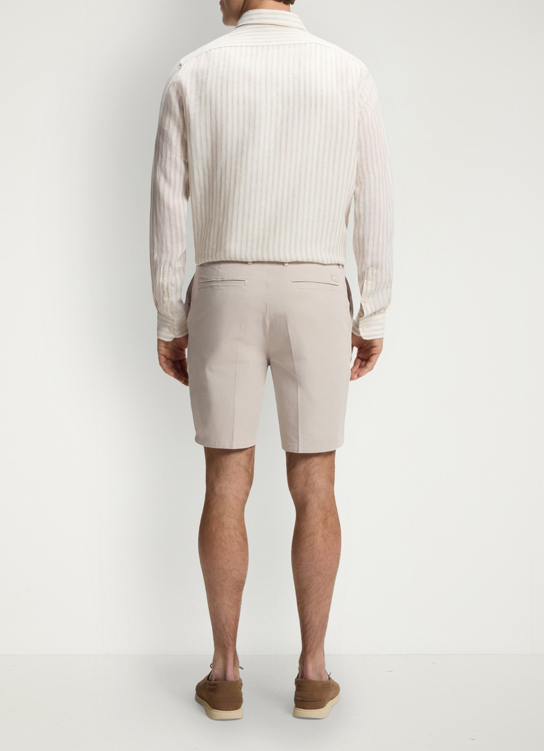 BOSS Straight fit korte broek met steekzakken - achterkant beige