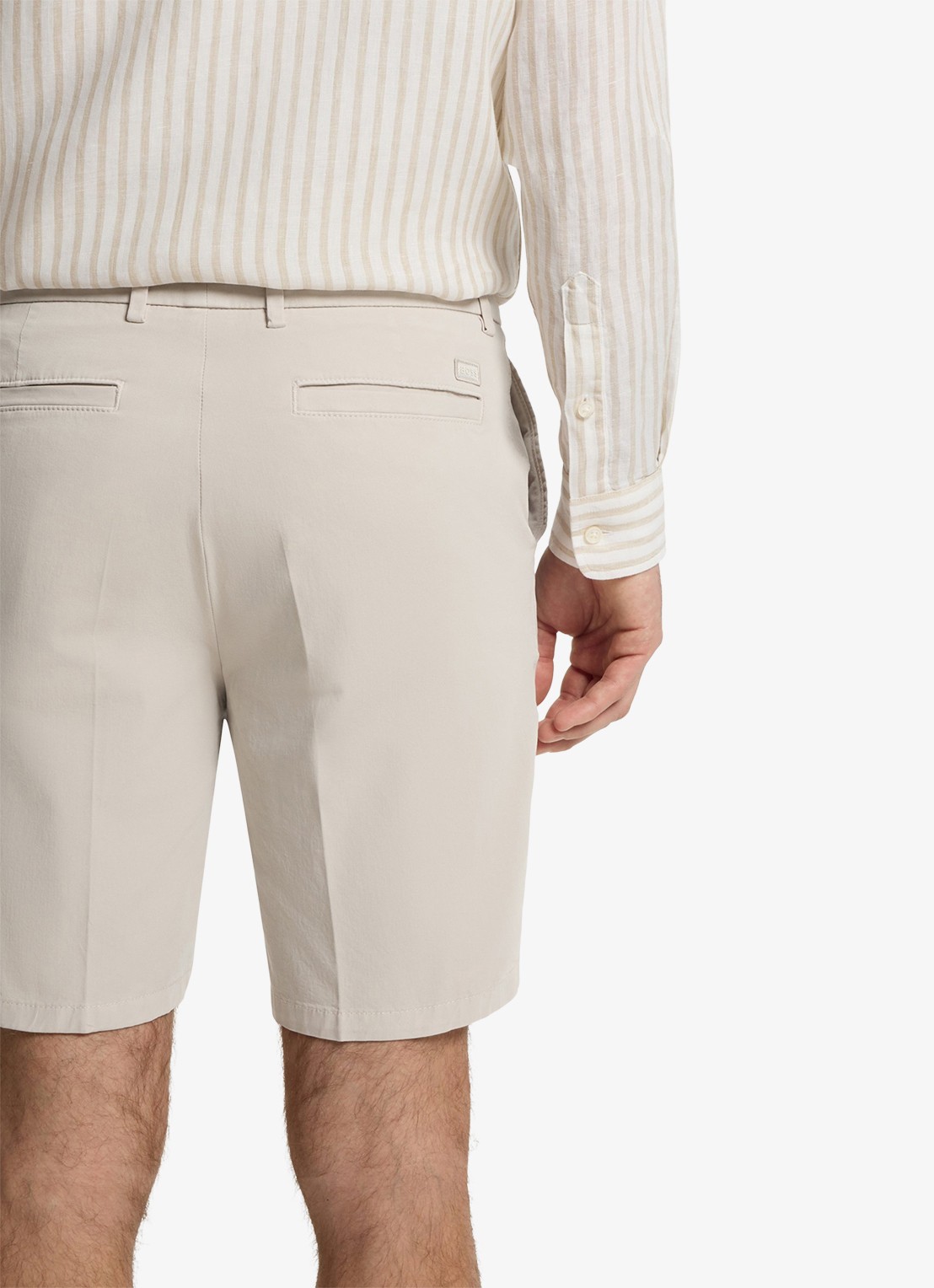 BOSS Straight fit korte broek met steekzakken - detail 3 beige