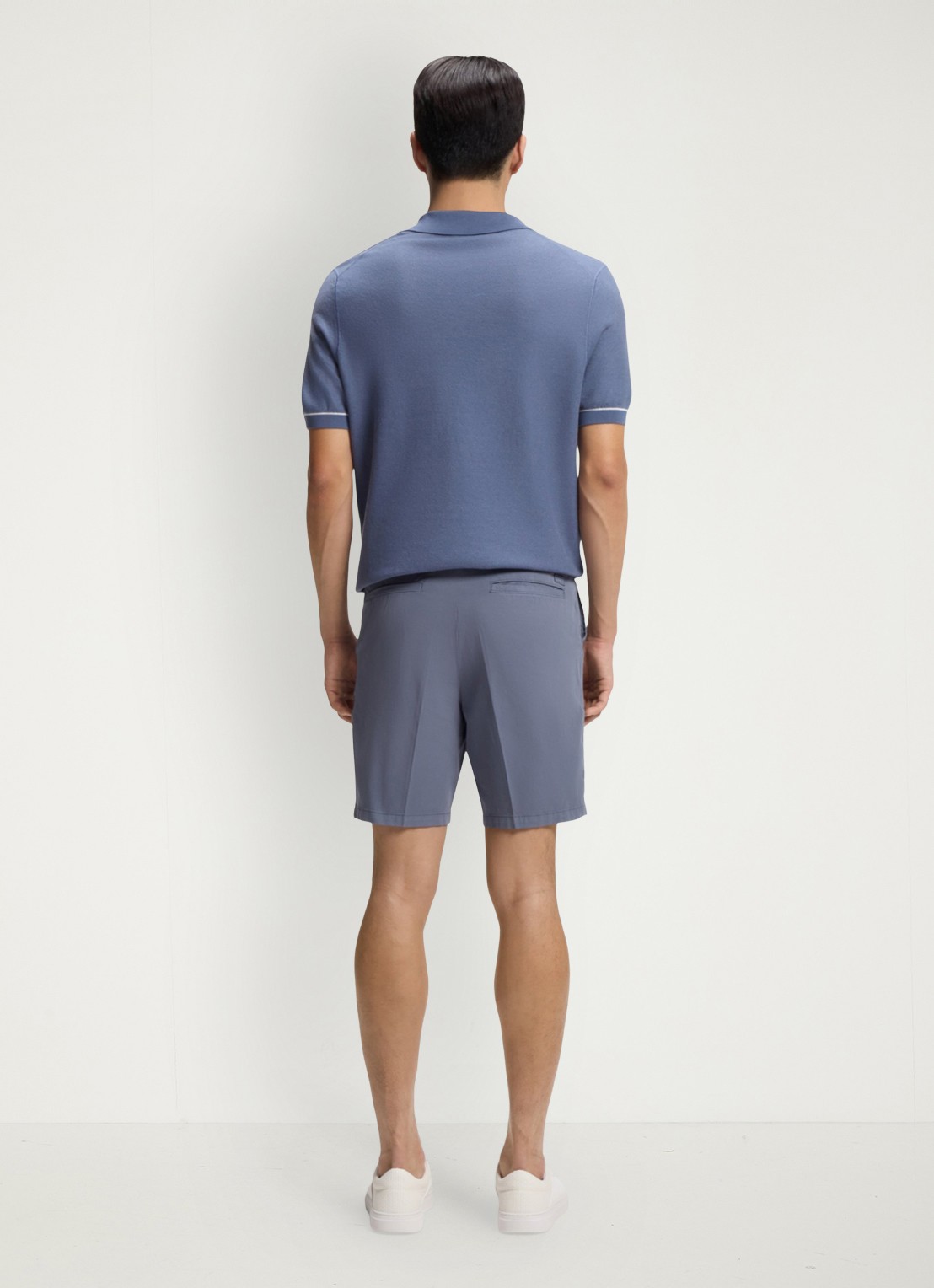 BOSS Straight fit korte broek met steekzakken - achterkant 2 lichtblauw