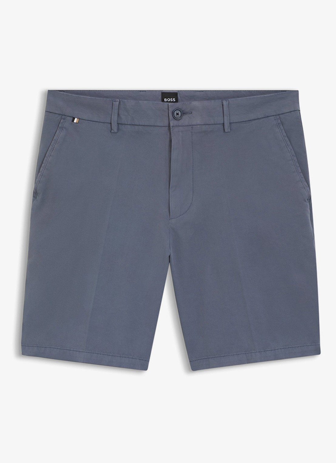 BOSS Straight fit korte broek met steekzakken - voorkant 5 lichtblauw