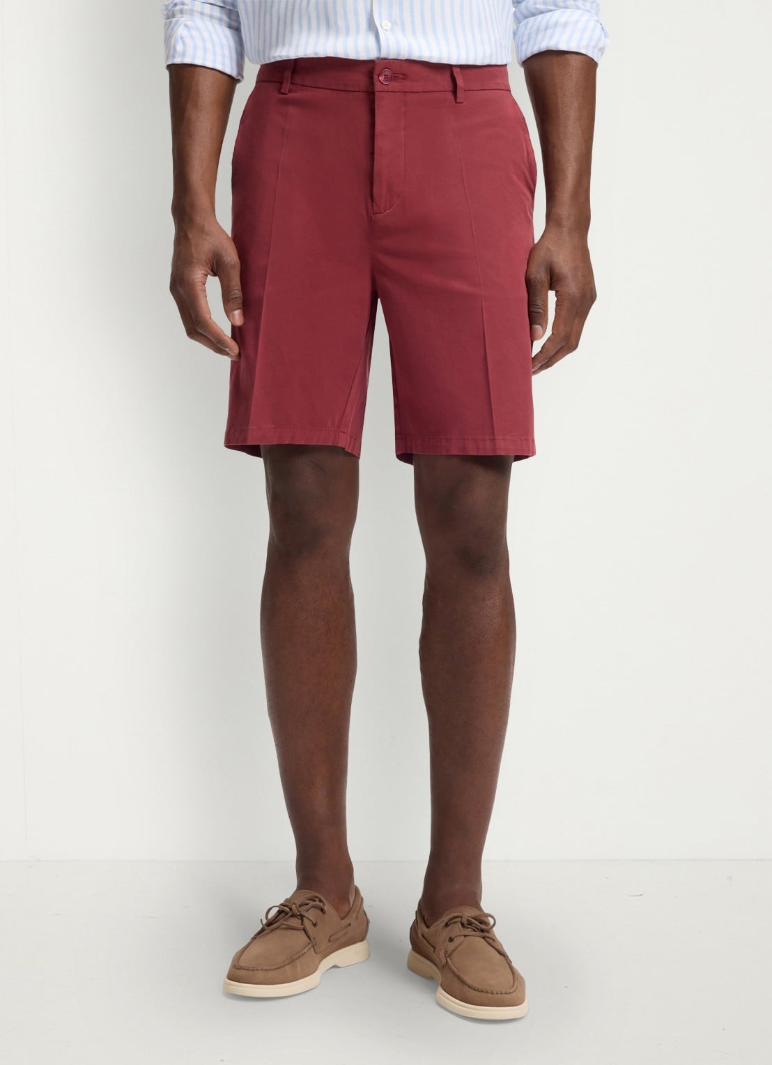 BOSS Straight fit korte broek met steekzakken - detail rood