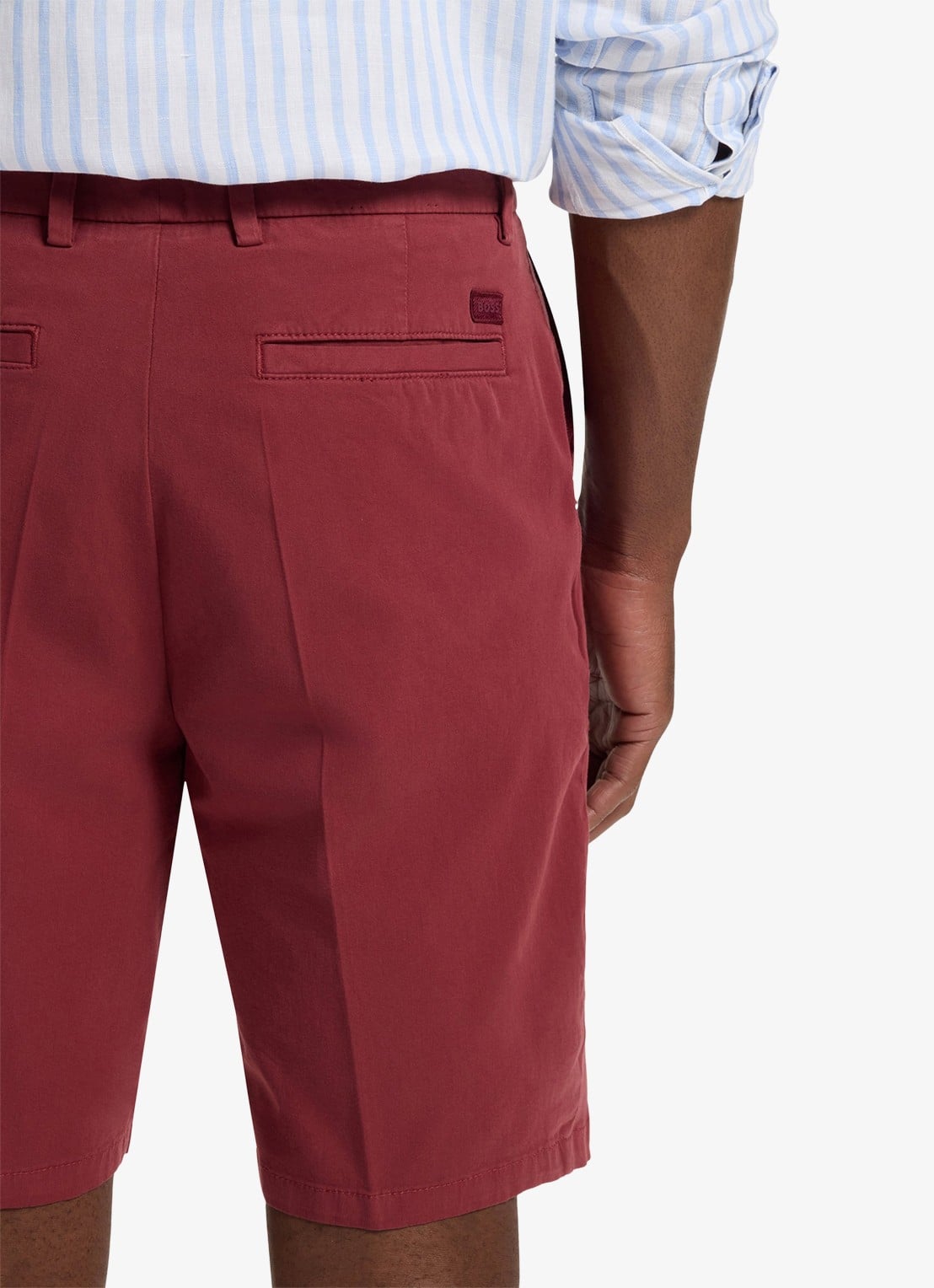 BOSS Straight fit korte broek met steekzakken - detail 2 rood