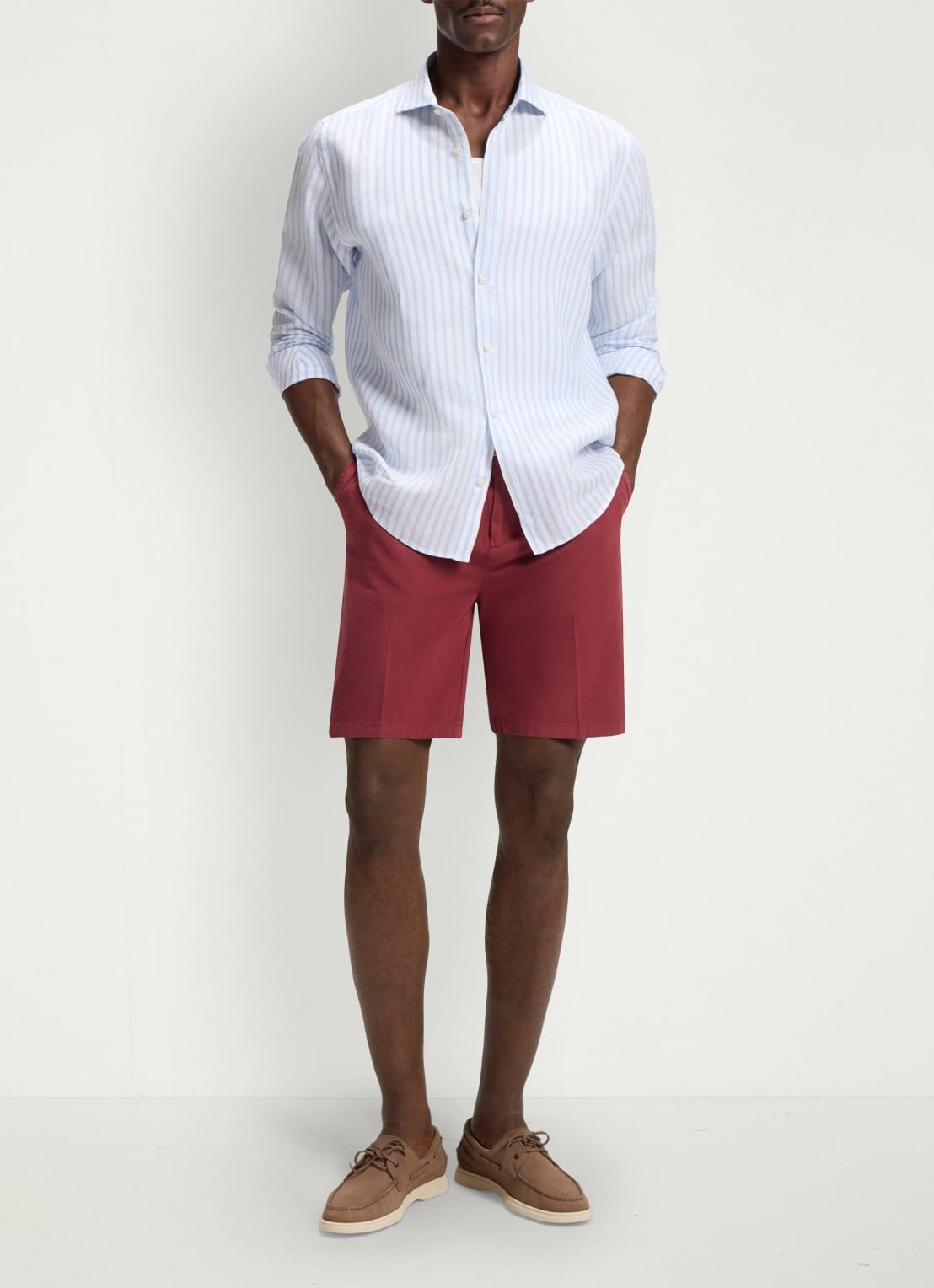 BOSS Straight fit korte broek met steekzakken - voorkant 5 rood