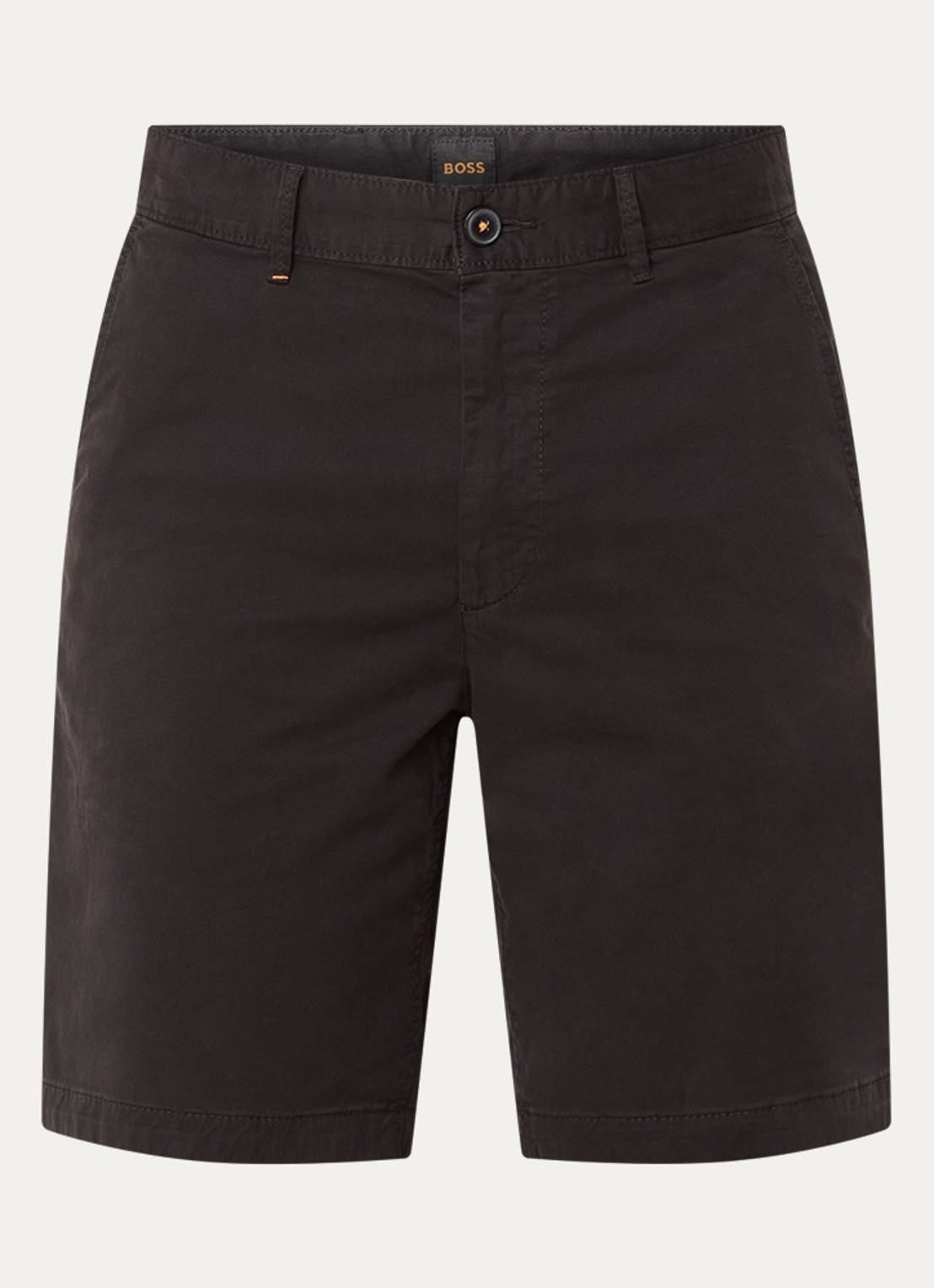 BOSS Straight fit korte chino met steekzakken - voorkant 2 black-001 / zwart