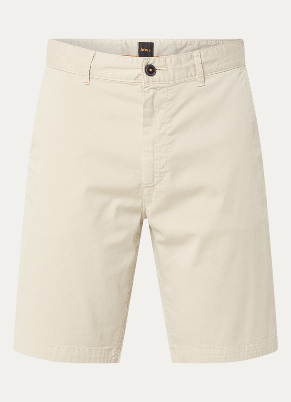 BOSS Straight fit korte chino met steekzakken - voorkant light beige-271 / beige
