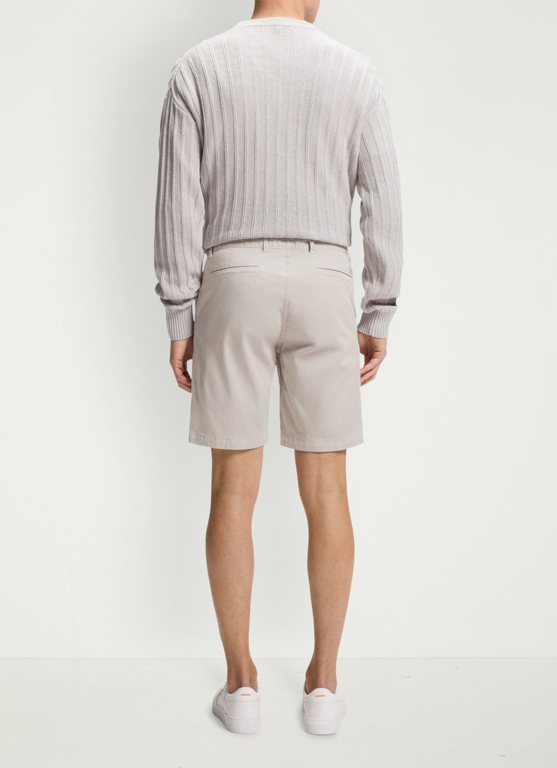 BOSS Straight fit korte chino met steekzakken - achterkant open grey-070 / grijs