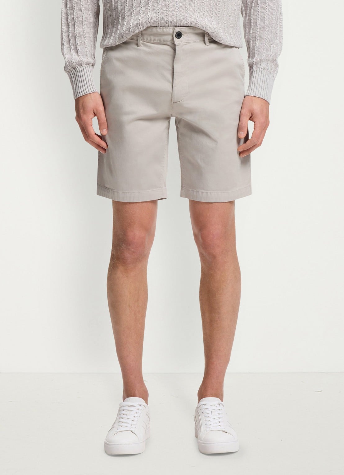 BOSS Straight fit korte chino met steekzakken - detail 2 open grey-070 / grijs