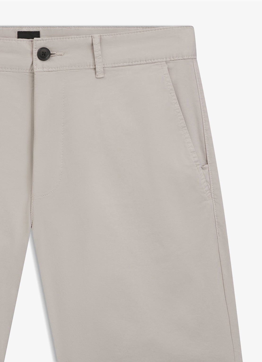 BOSS Straight fit korte chino met steekzakken - detail 4 open grey-070 / grijs
