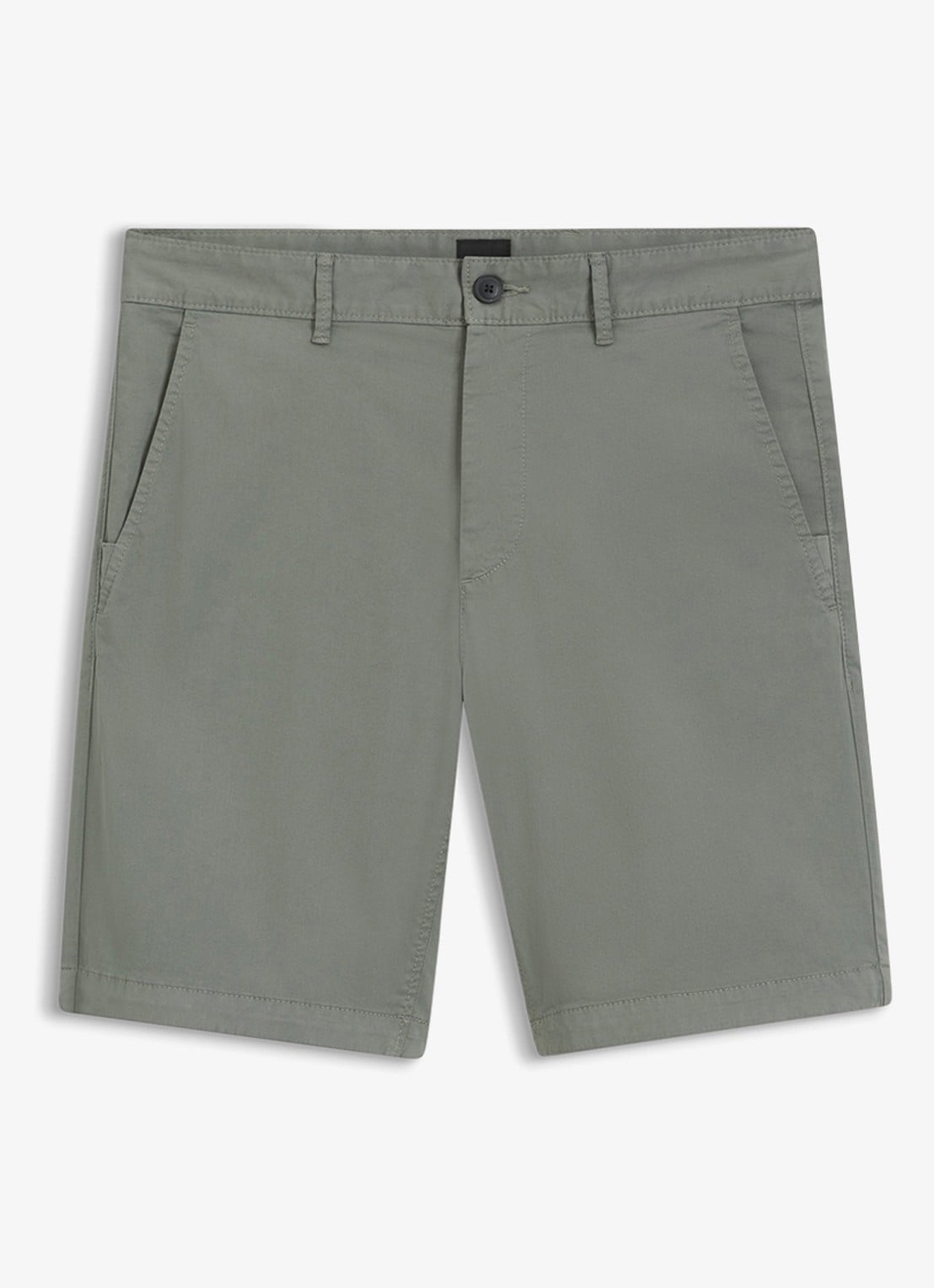 BOSS Straight fit korte chino met steekzakken - voorkant 5 open grey-076 / grijs