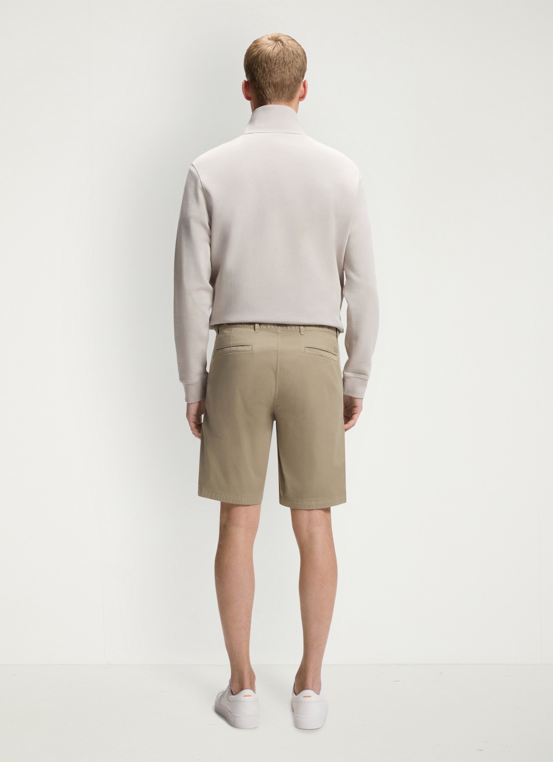 BOSS Straight fit korte chino met steekzakken - achterkant 6 light/pastel brown-239 / bruin