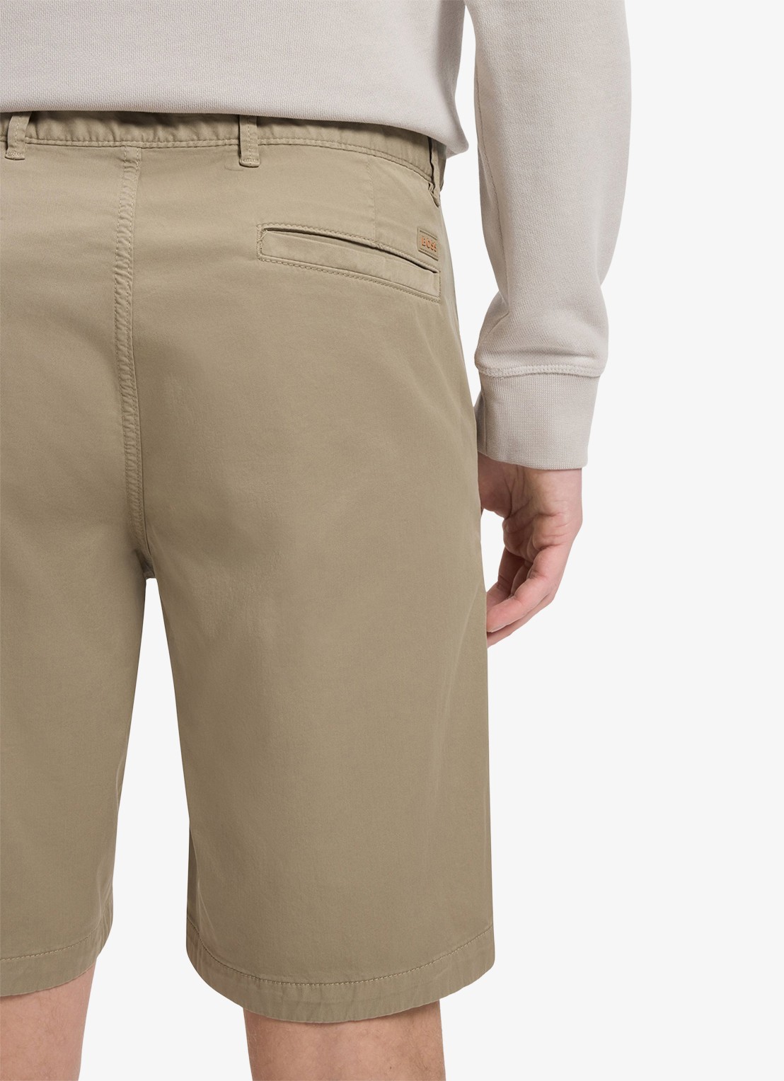 BOSS Straight fit korte chino met steekzakken - detail 4 light/pastel brown-239 / bruin