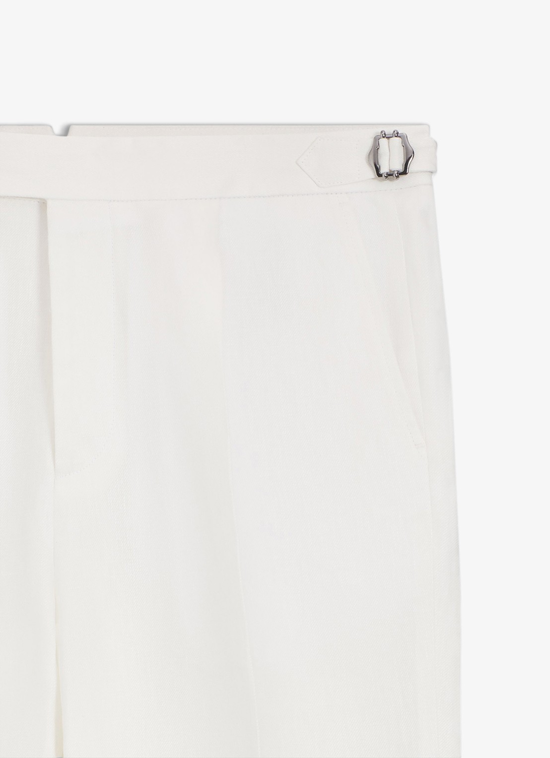 BOSS Straight fit pantalon in linnenblend met steekzakken - detail 6 wit
