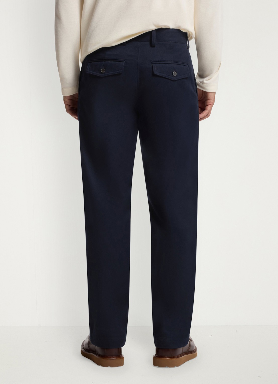 BOSS Straight fit pantalon met steekzakken - achterkant 6 blauw