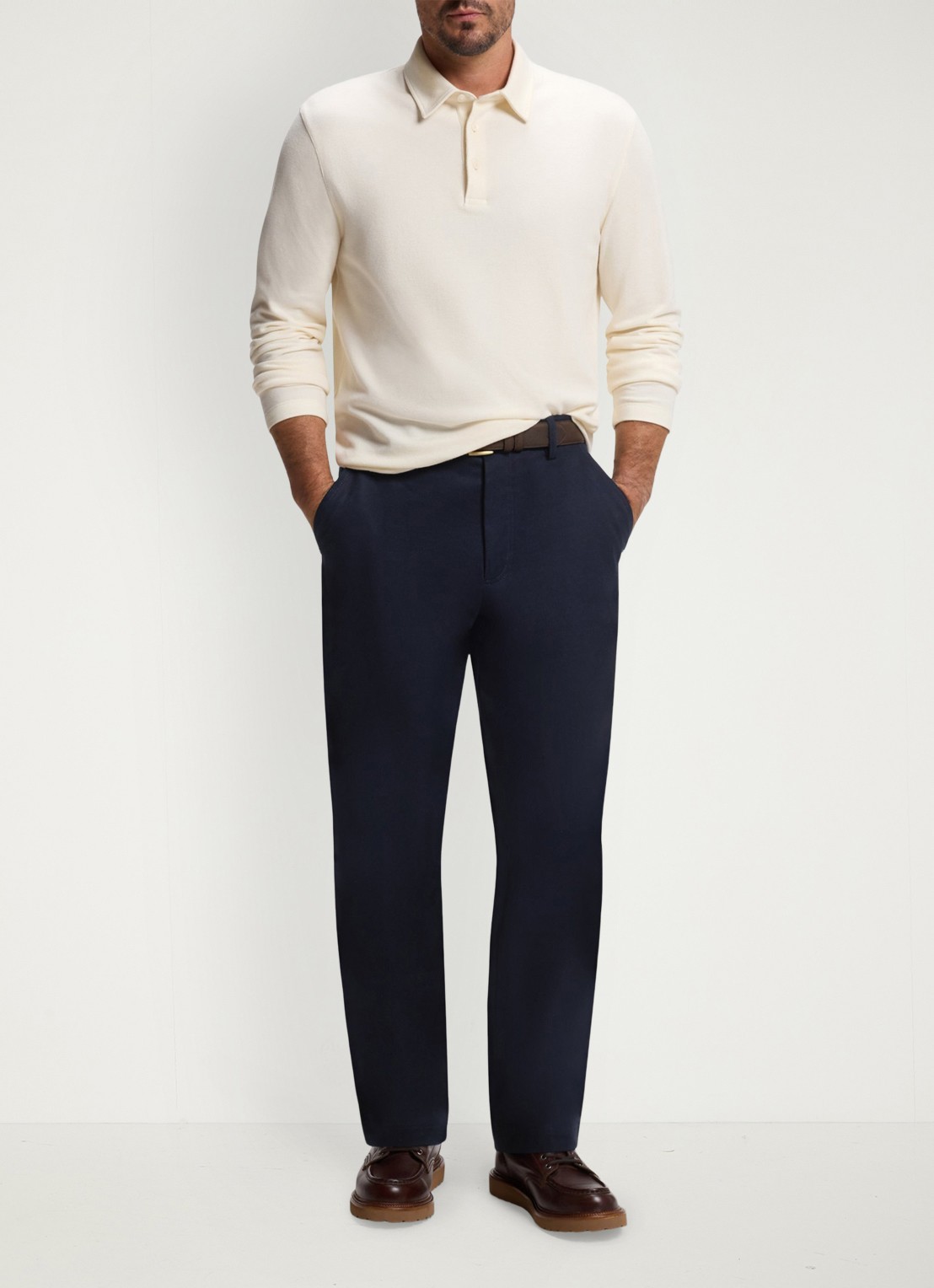 BOSS Straight fit pantalon met steekzakken - voorkant 2 blauw