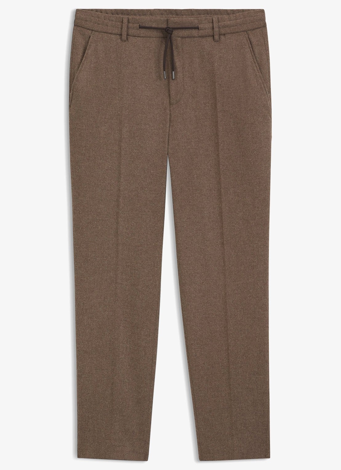 BOSS Straight fit pantalon met steekzakken - voorkant 2 open brown-240 / bruin