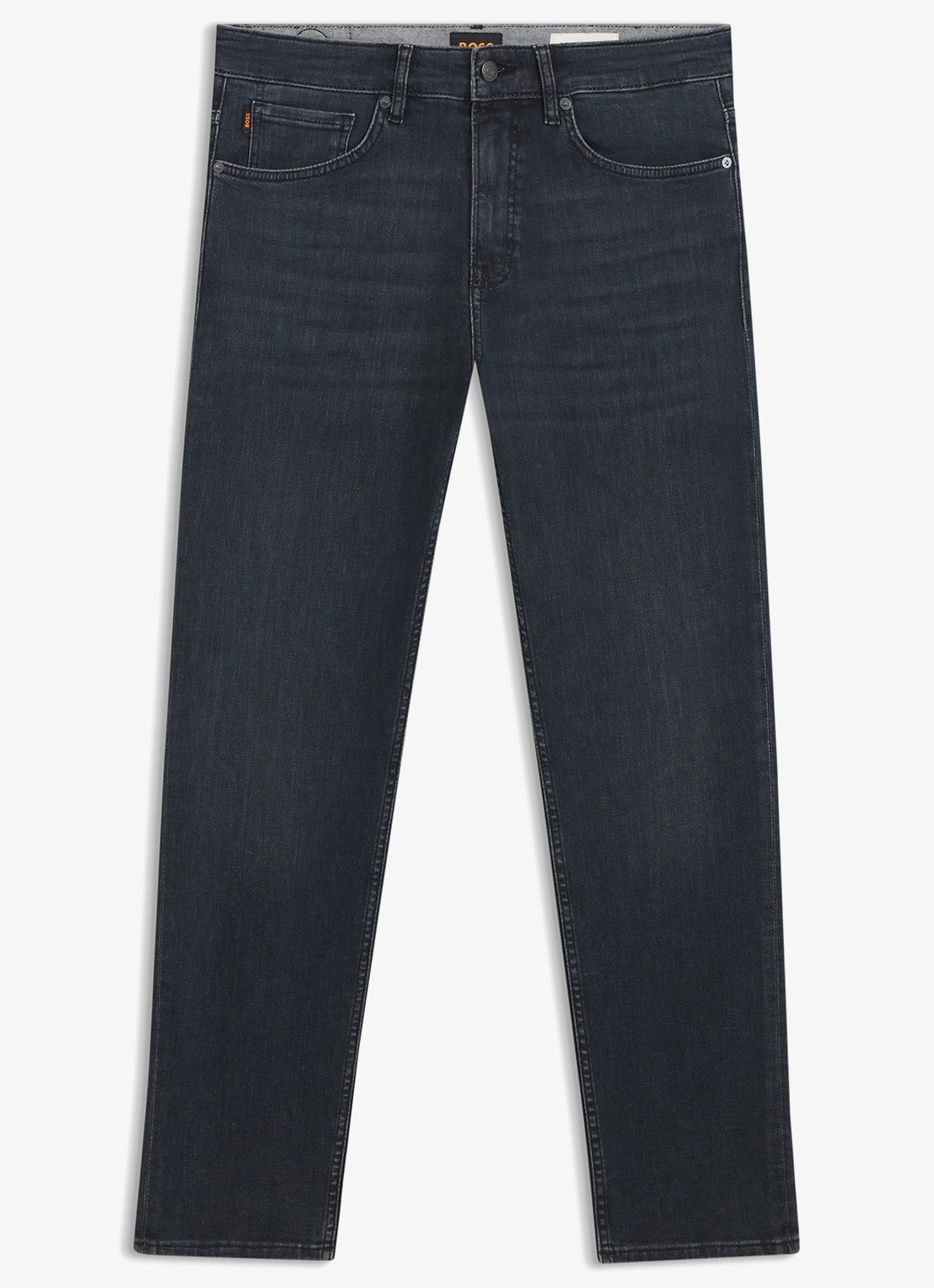 BOSS Straight leg jeans met steekzakken - voorkant 2 donkerblauw