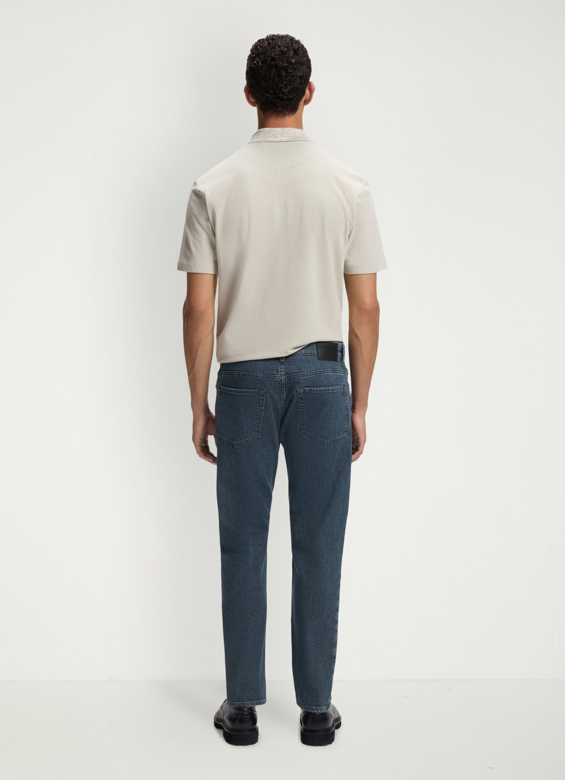 BOSS Straight leg jeans met steekzakken - achterkant 5 donkerblauw