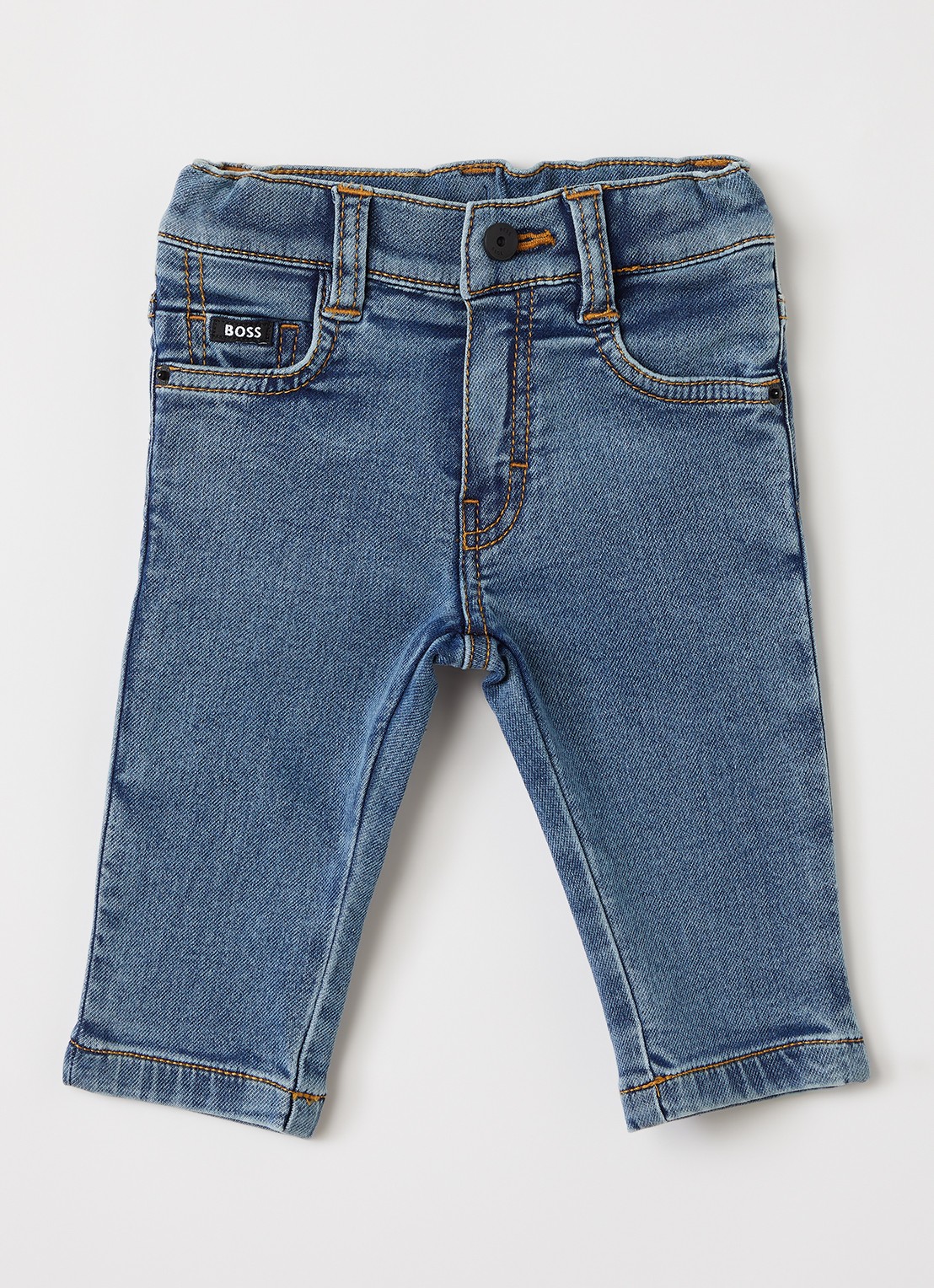 BOSS Straight leg jeans met steekzakken - voorkant 2 indigo