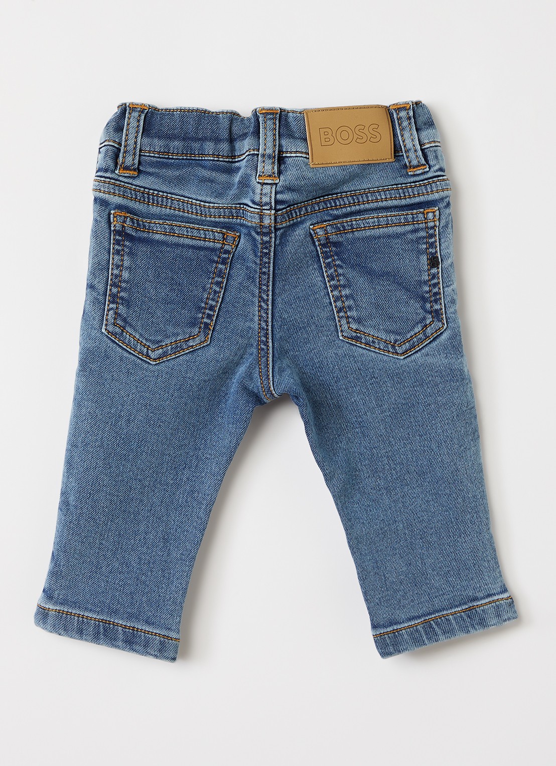 BOSS Straight leg jeans met steekzakken - voorkant 3 indigo