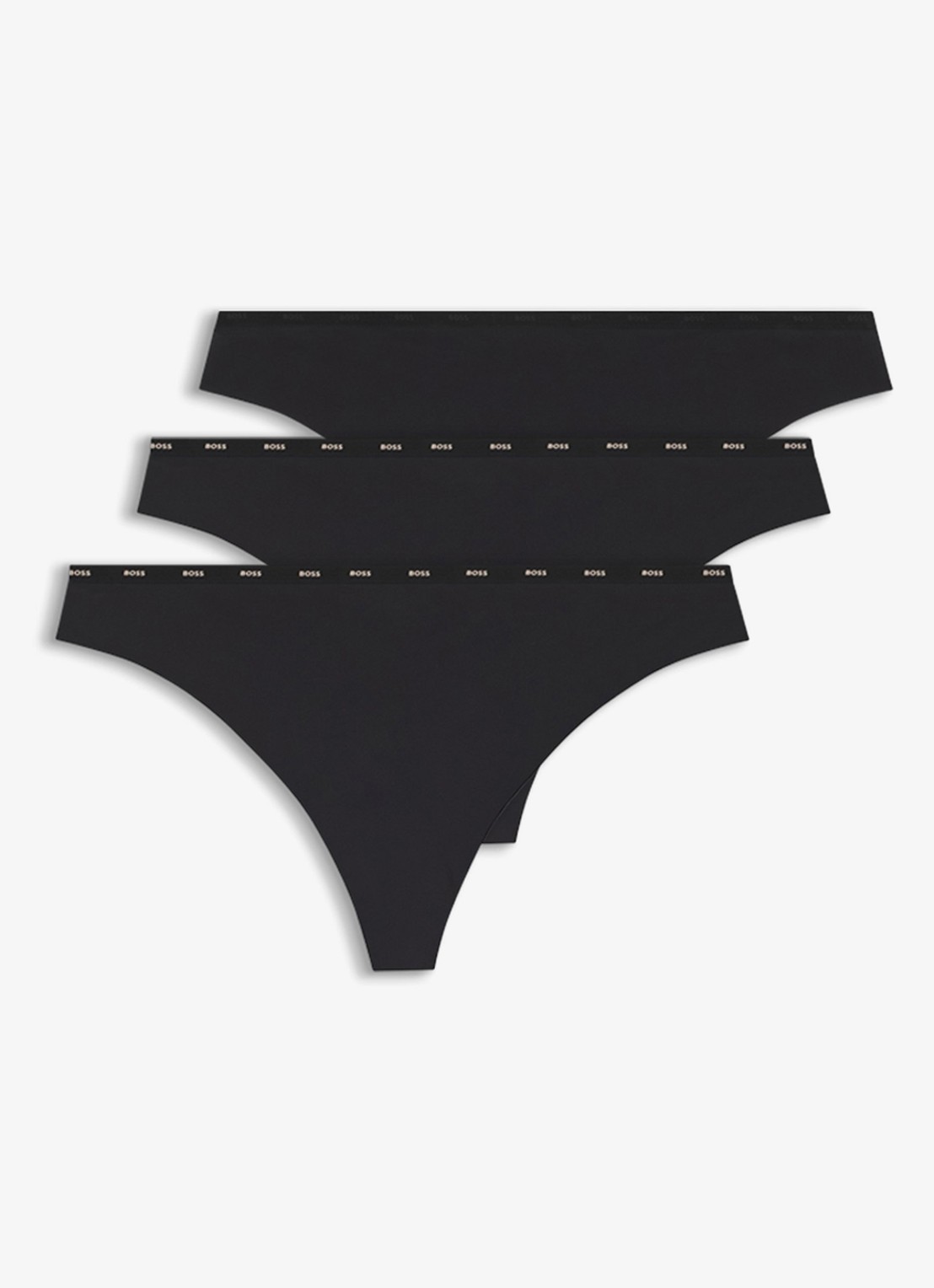 BOSS String met logoband in 3-pack - voorkant 2 zwart