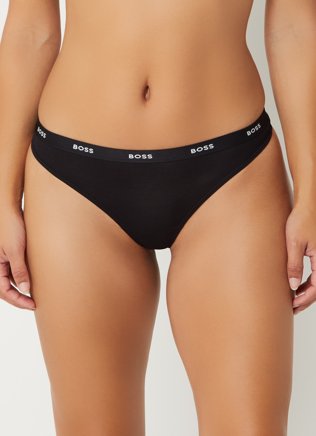 BOSS String met logoband - detail 3 zwart
