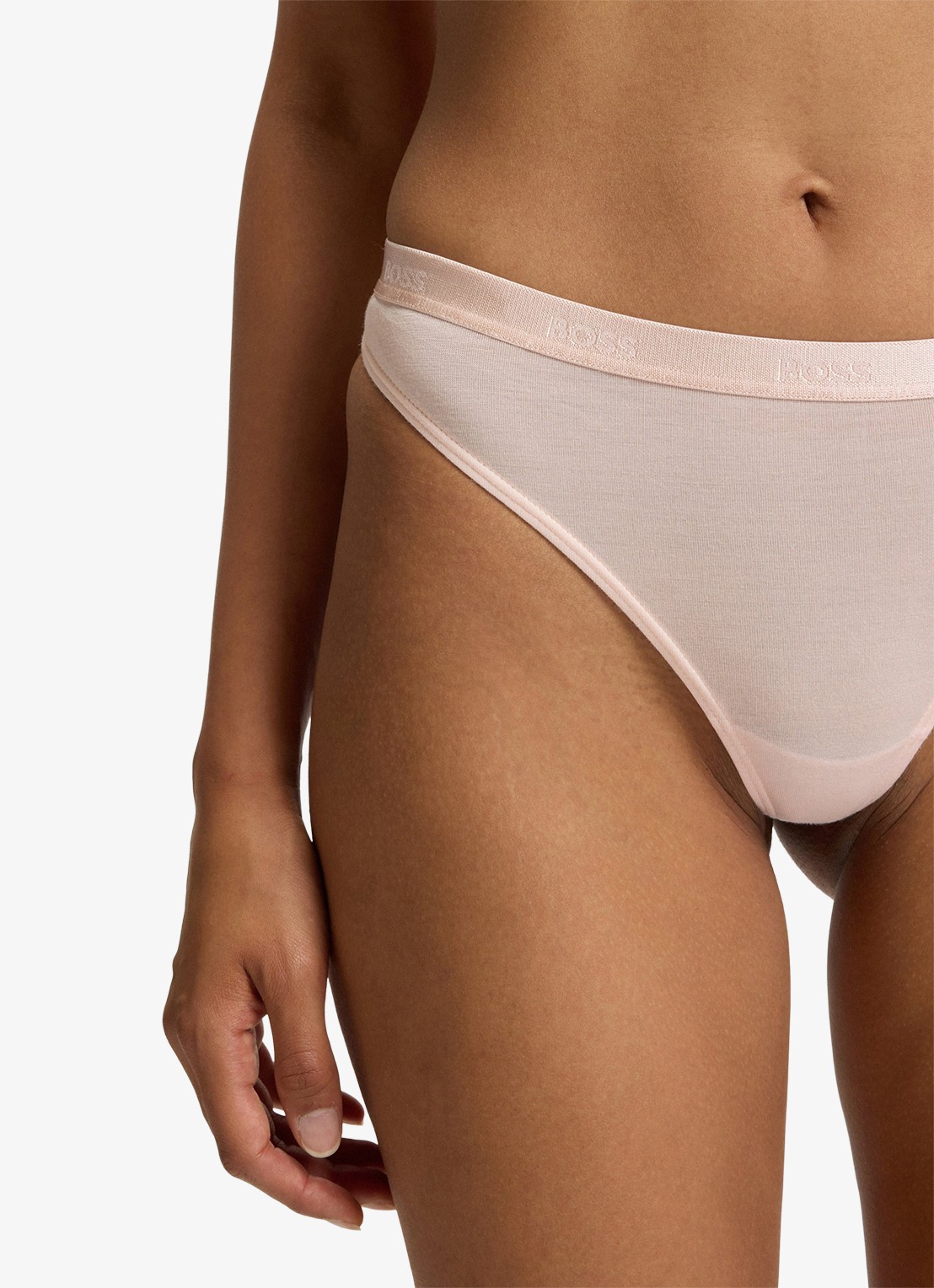 BOSS String met logoband - detail lichtroze