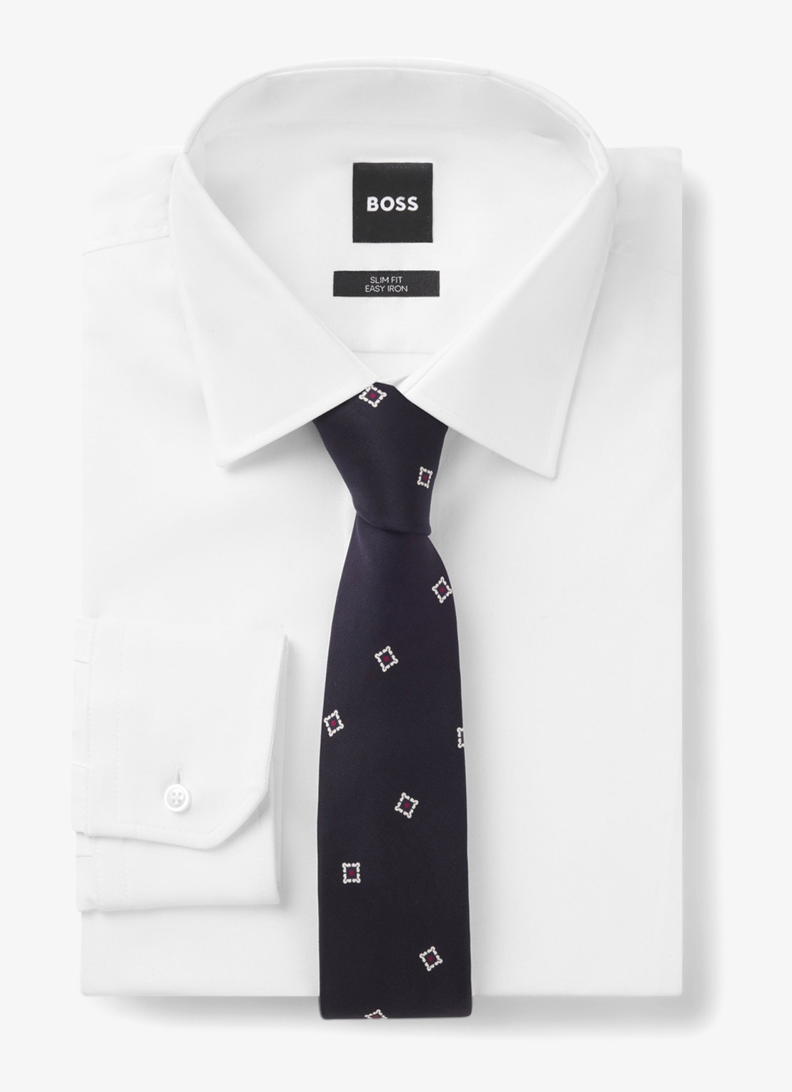 BOSS Stropdas met print - detail 2 blauw