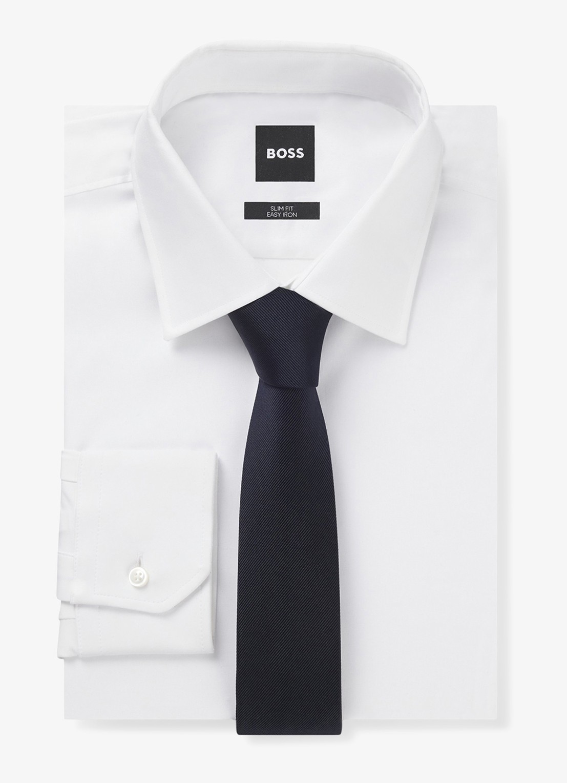 BOSS Stropdas van zijde  - detail 3 donkerblauw
