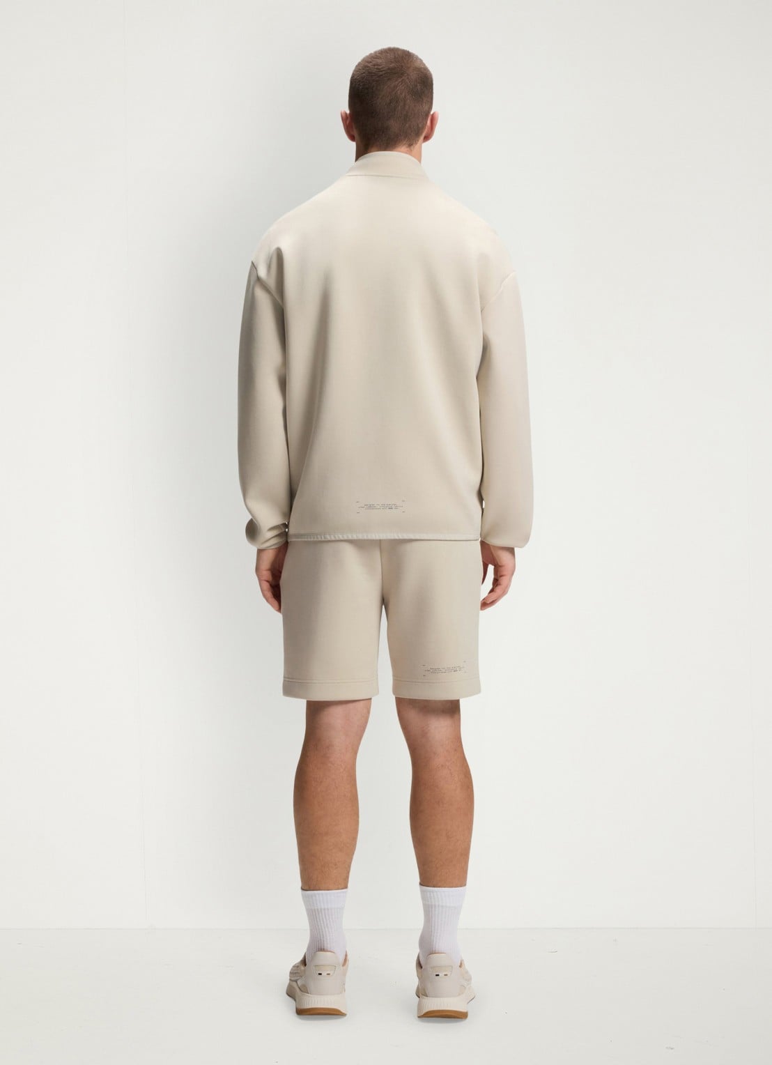 BOSS SW_Globe FZ Sweatvest met logo - achterkant light beige-272 / beige