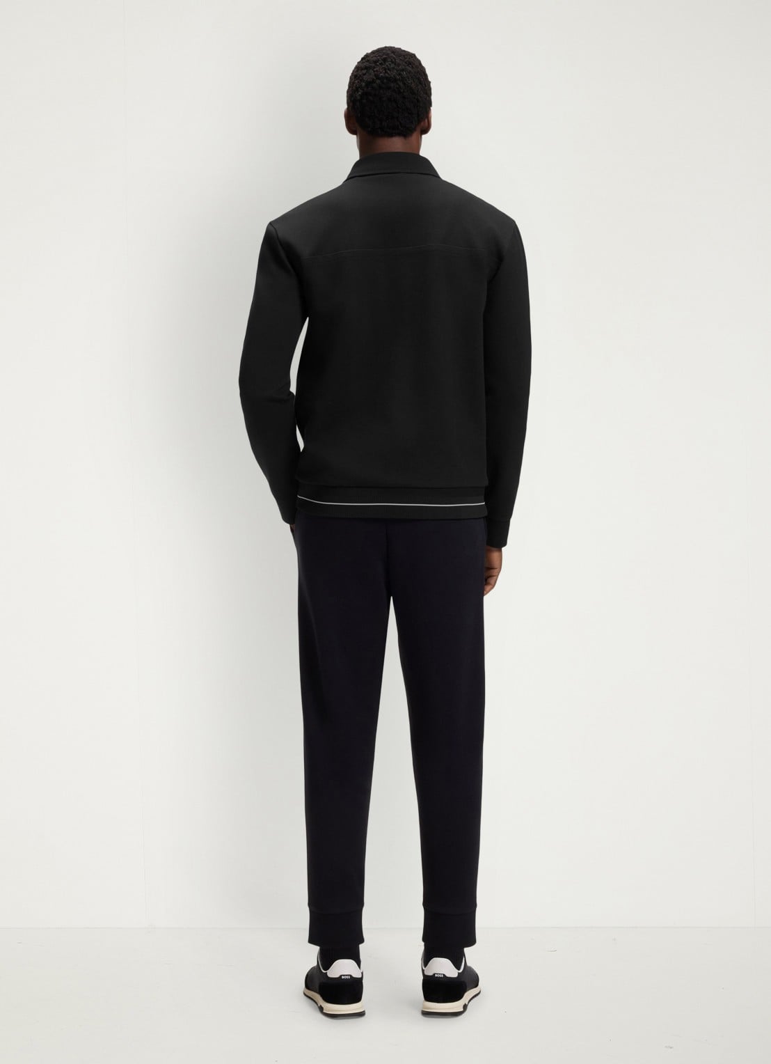 BOSS SW_Member sweatvest met steekzakken - achterkant black-001 / zwart