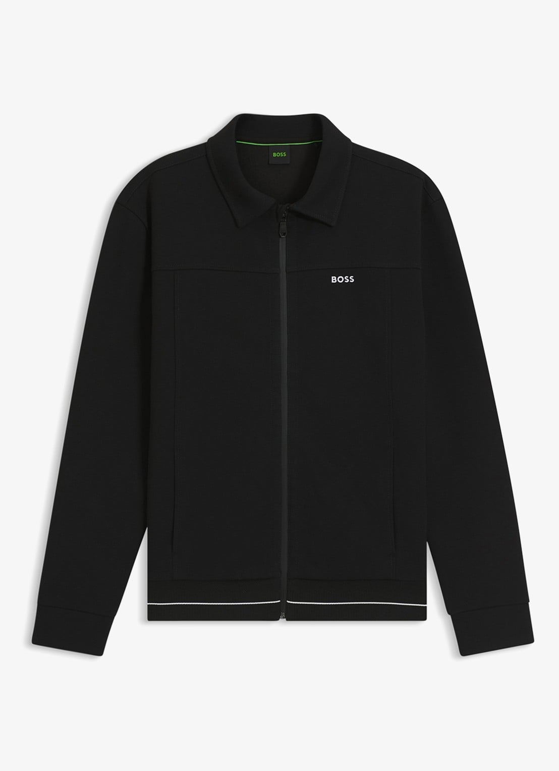 BOSS SW_Member sweatvest met steekzakken - voorkant 2 black-001 / zwart