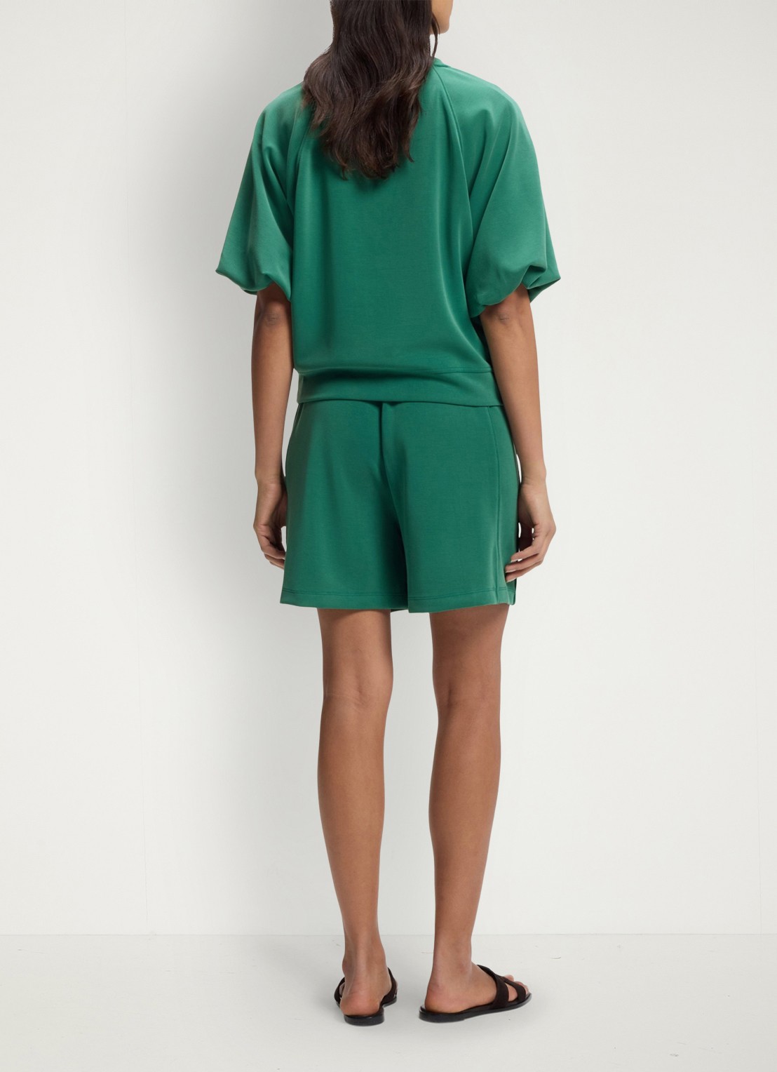 BOSS Sweater met ballonmouw - achterkant 4 dark green-302 / groen