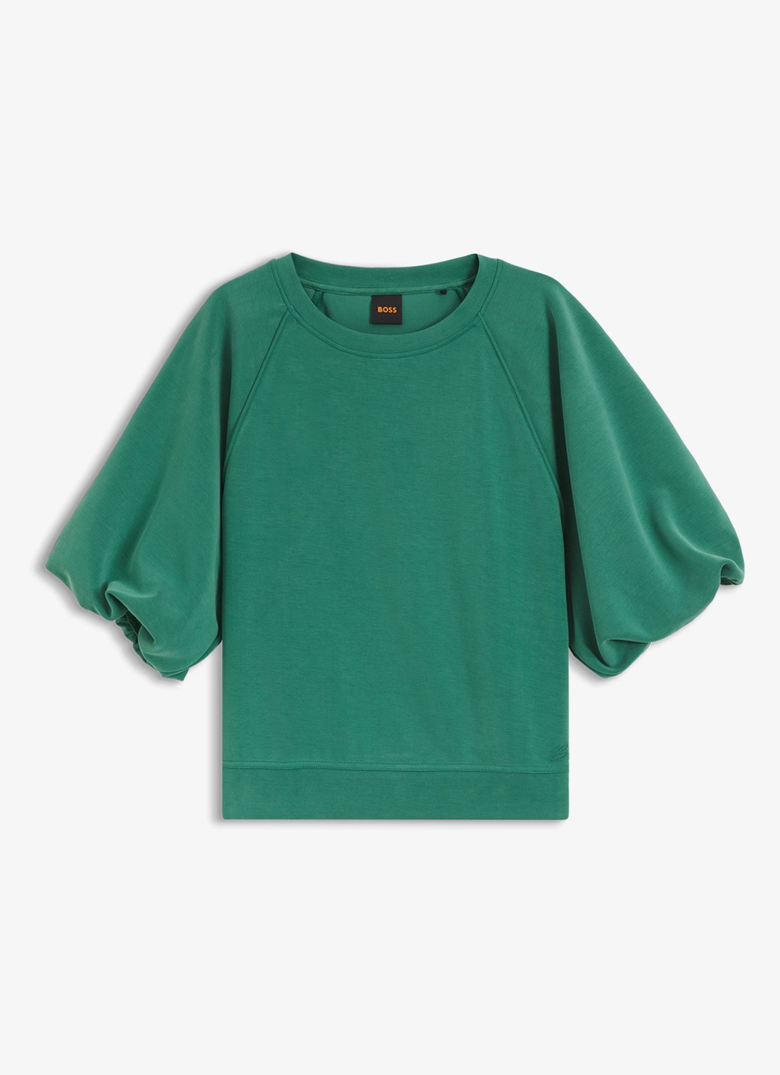 BOSS Sweater met ballonmouw - voorkant 2 dark green-302 / groen