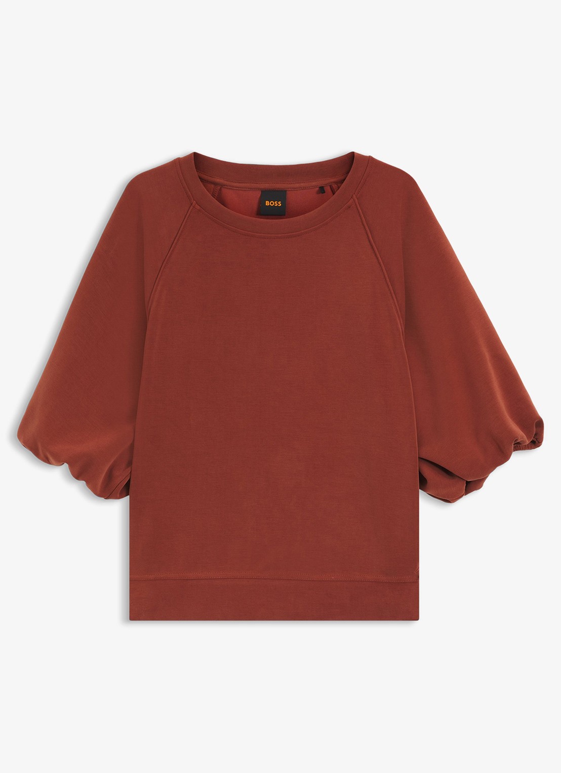 BOSS Sweater met ballonmouw - voorkant dark red-604 / rood