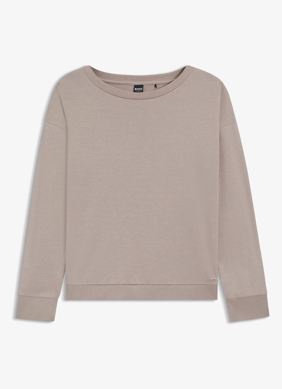 BOSS Sweater met gemêleerd dessin  - voorkant 4 beige