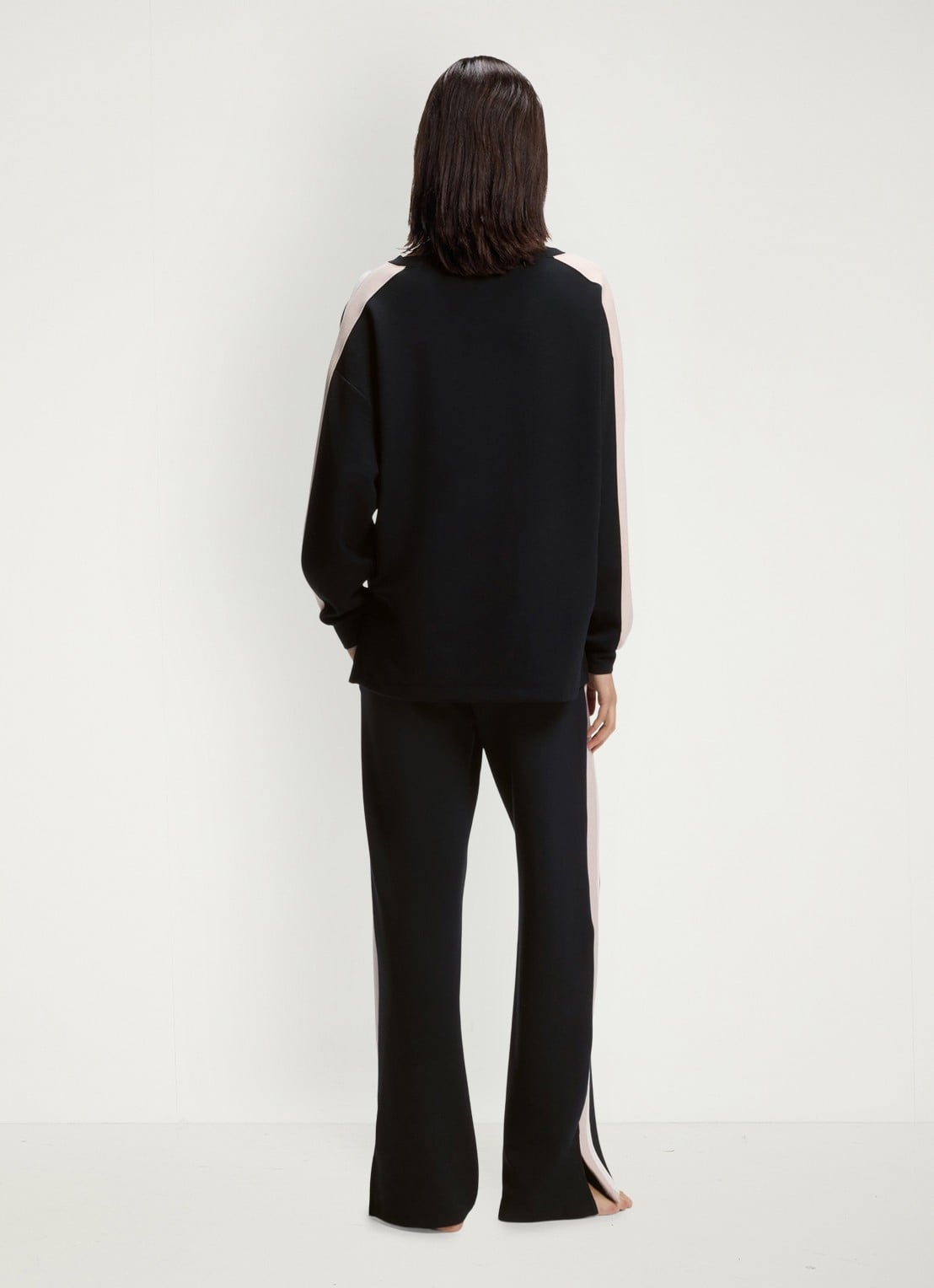 BOSS Sweater met gestreept detail - achterkant zwart