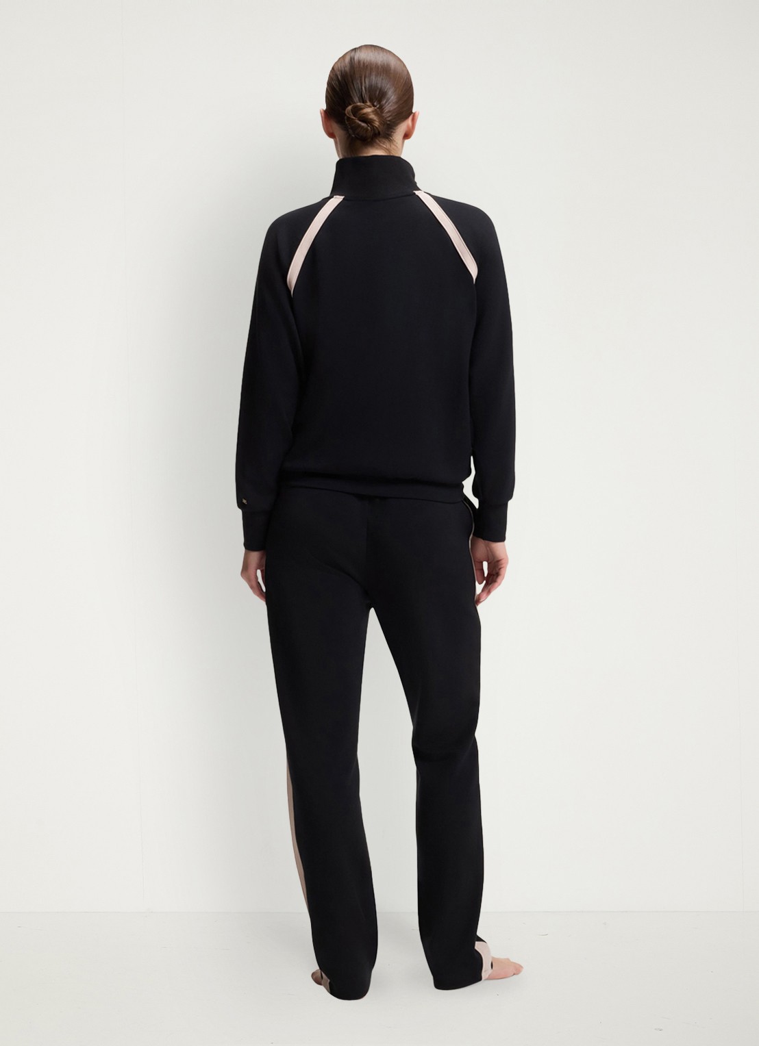 BOSS Sweater met halve rits - achterkant zwart