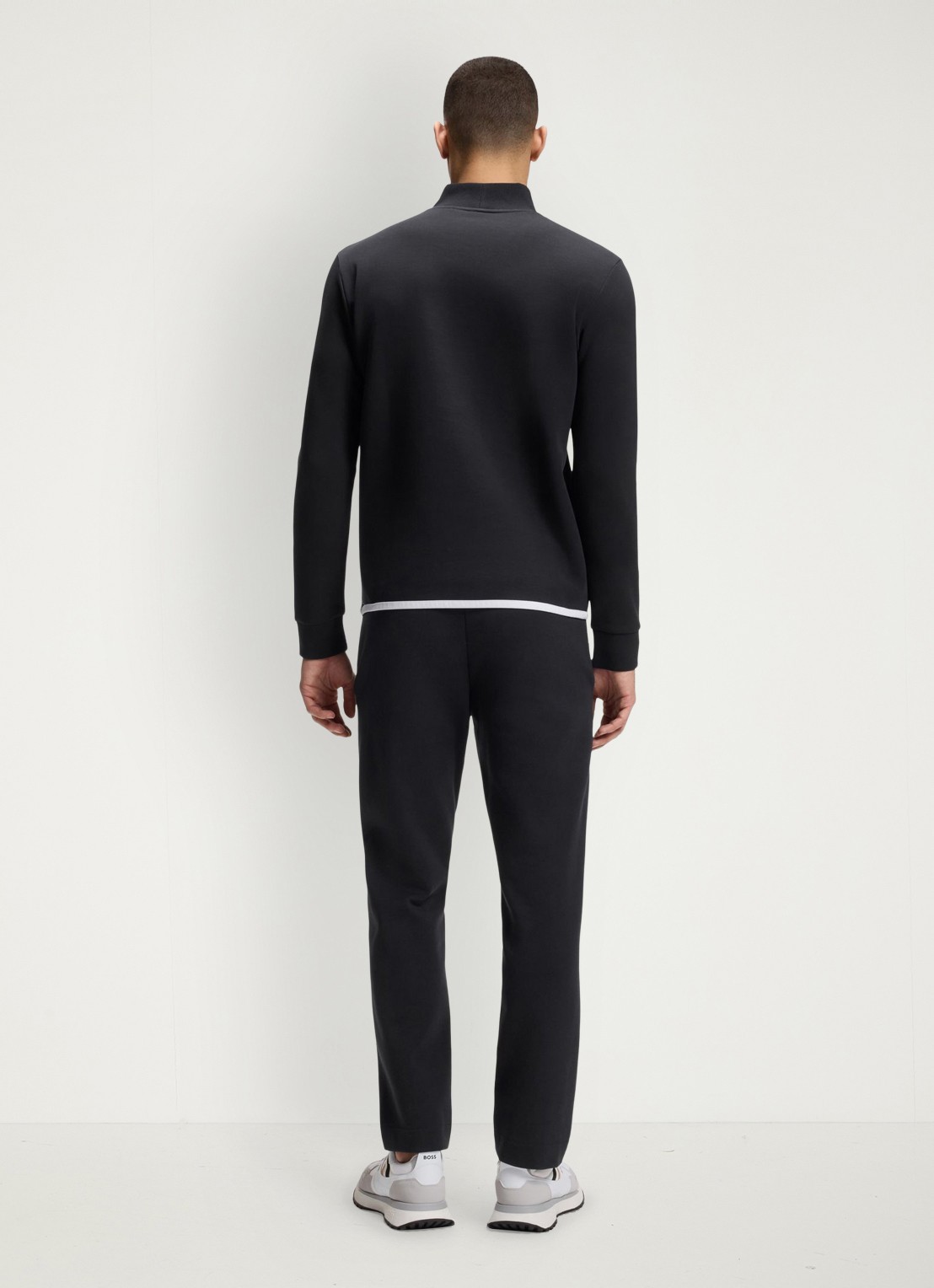 BOSS Sweater met logo en opstaande kraag - achterkant 5 blauw