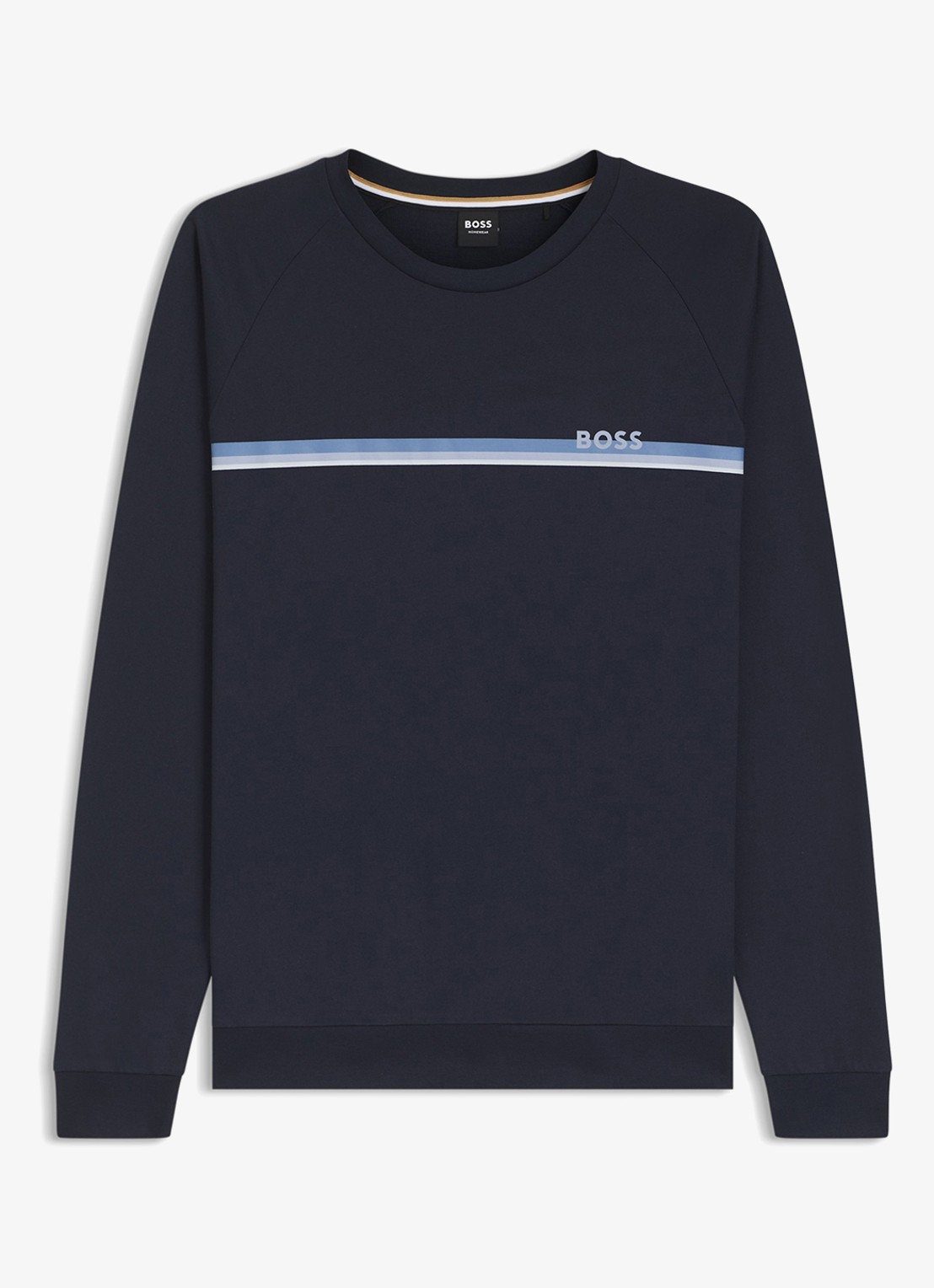 BOSS Sweater met logo - voorkant donkerblauw