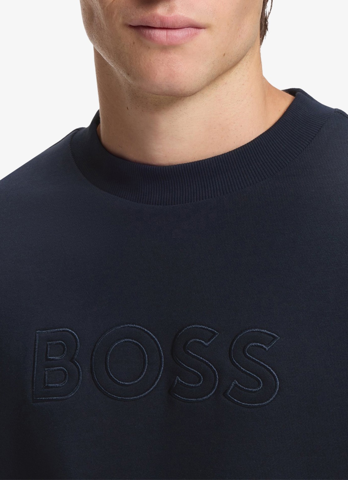 BOSS Sweater met logo - detail 3 blauw