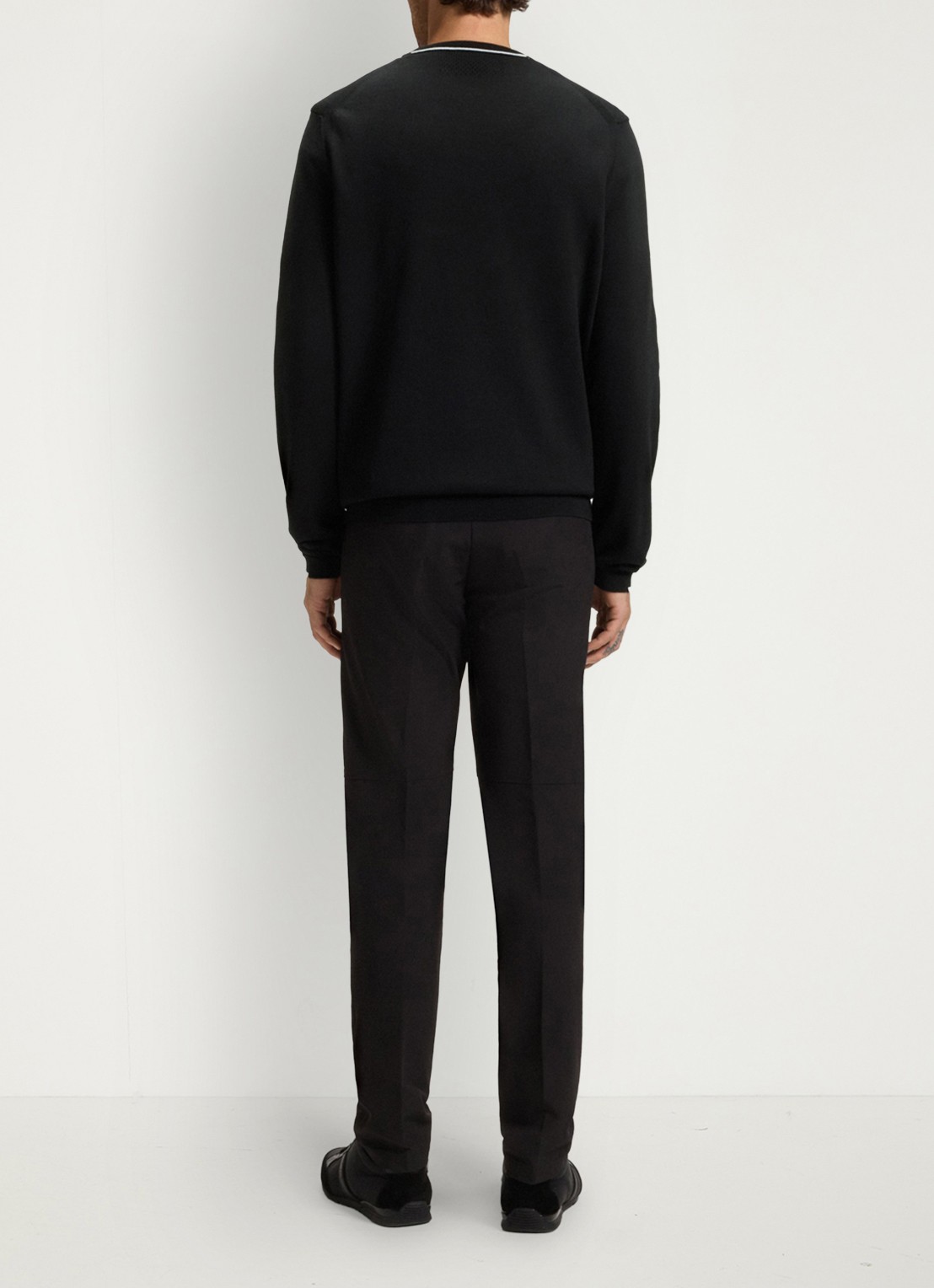 BOSS Sweater met logo - achterkant 3 zwart